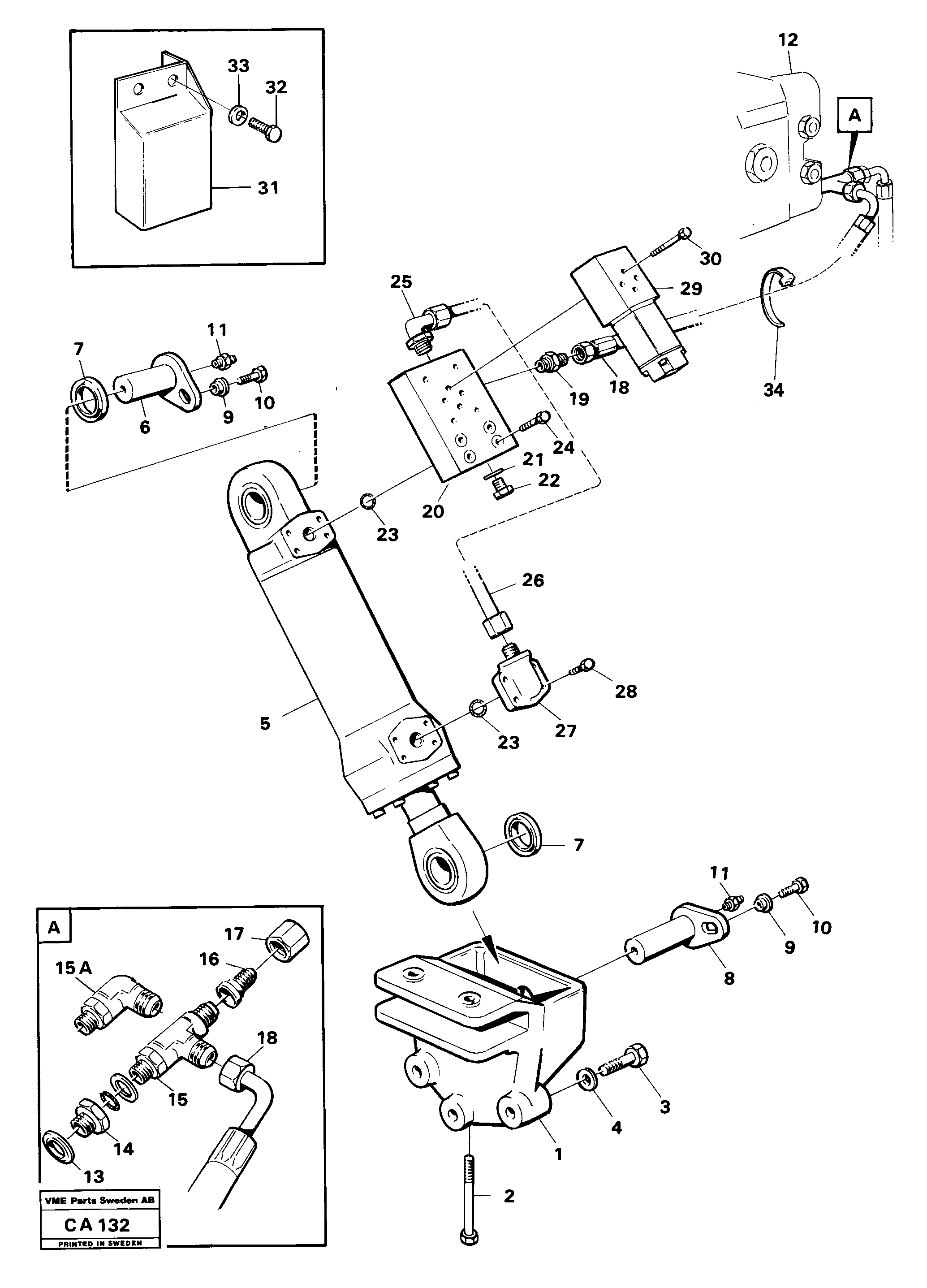 Схема запчастей Volvo 6300 6300 - 33592 Pivot axle lock 