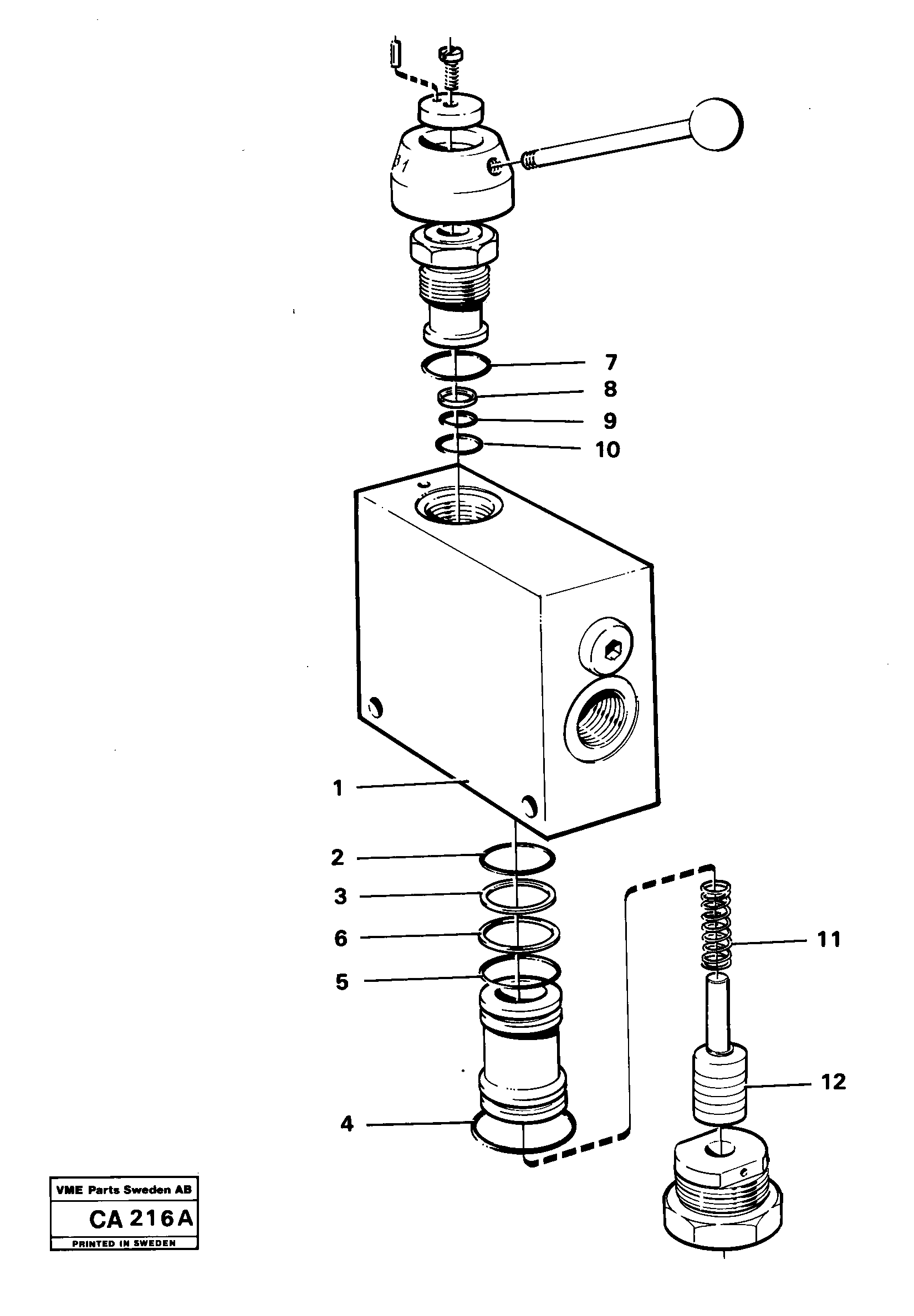 Схема запчастей Volvo 6300 6300 - 45814 Valve section 