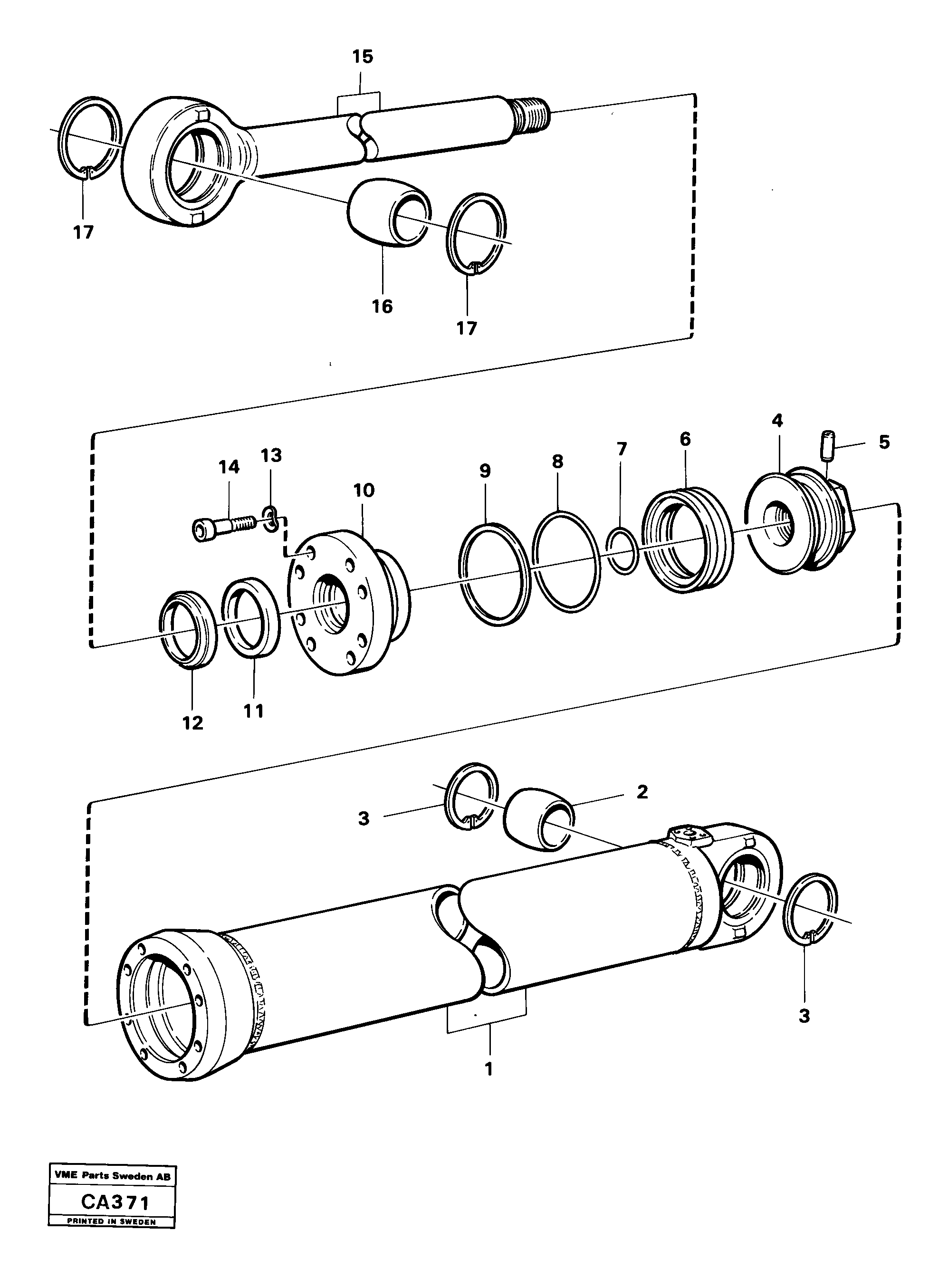 Схема запчастей Volvo 6300 6300 - 47640 Hydraulic cylinder side-angling cylinder 