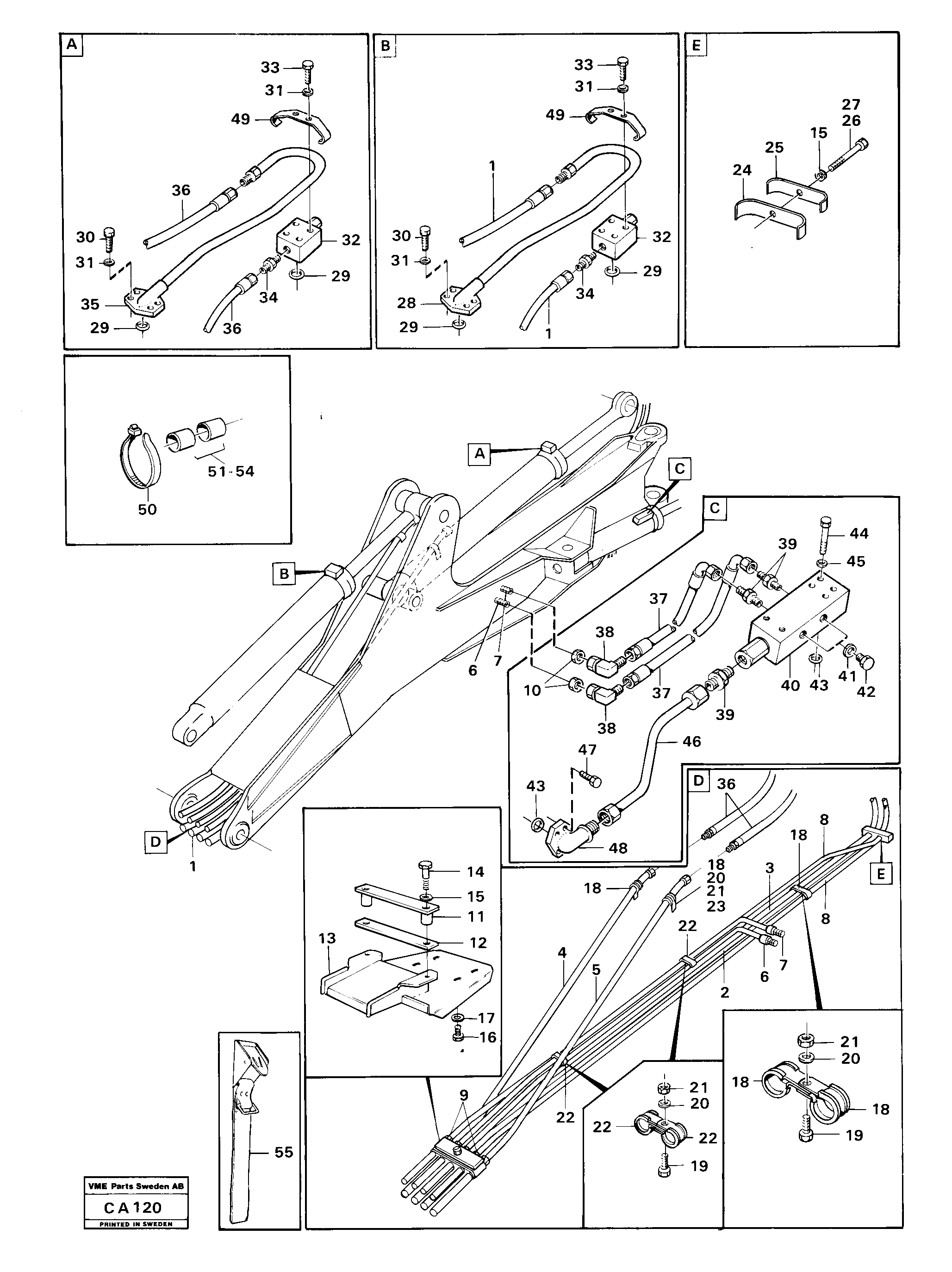 Схема запчастей Volvo 6300 6300 - 56670 Hydraulic system excavator beam 