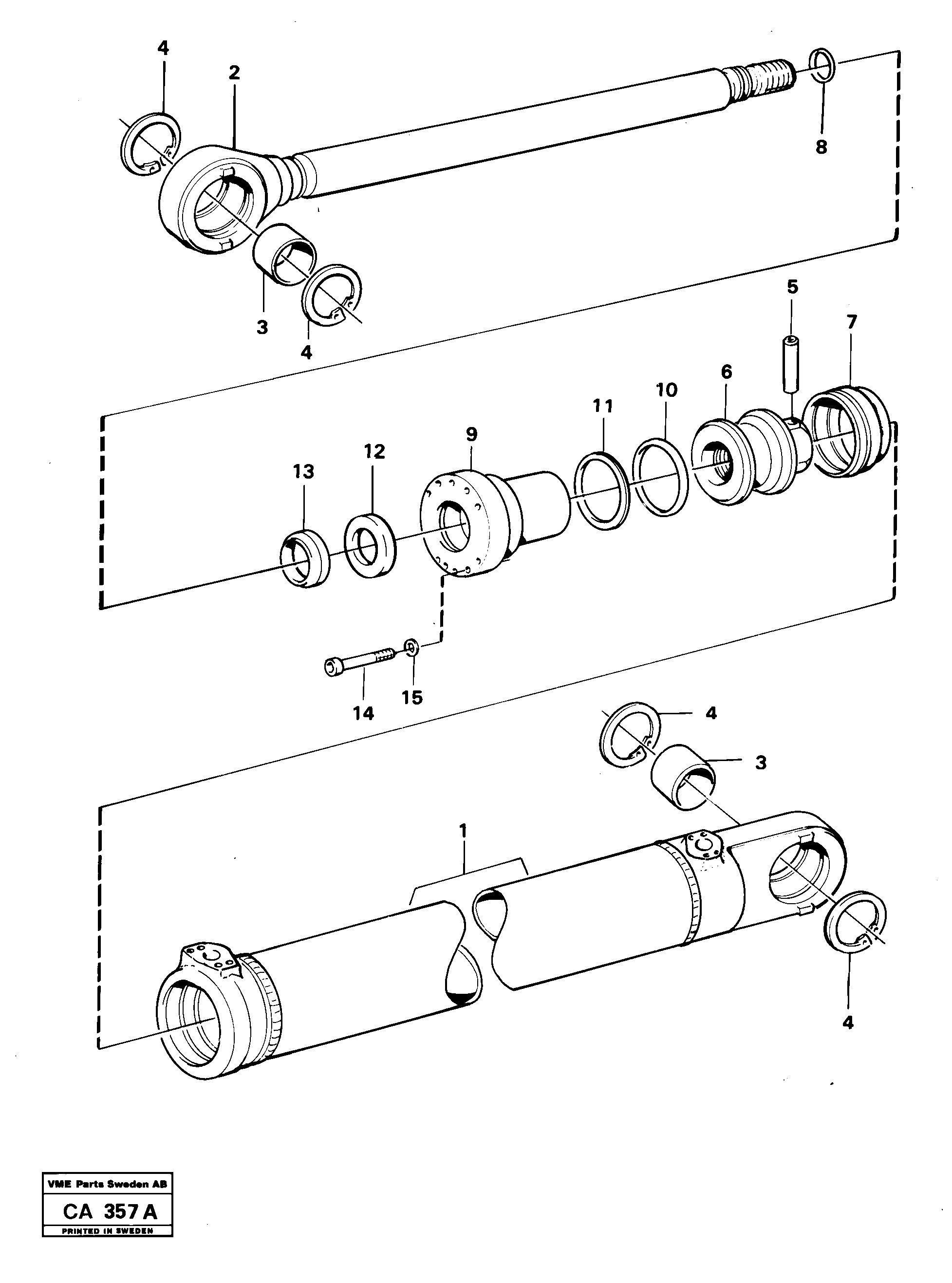 Схема запчастей Volvo 6300 6300 - 59053 Hydraulic cylinder tilting 