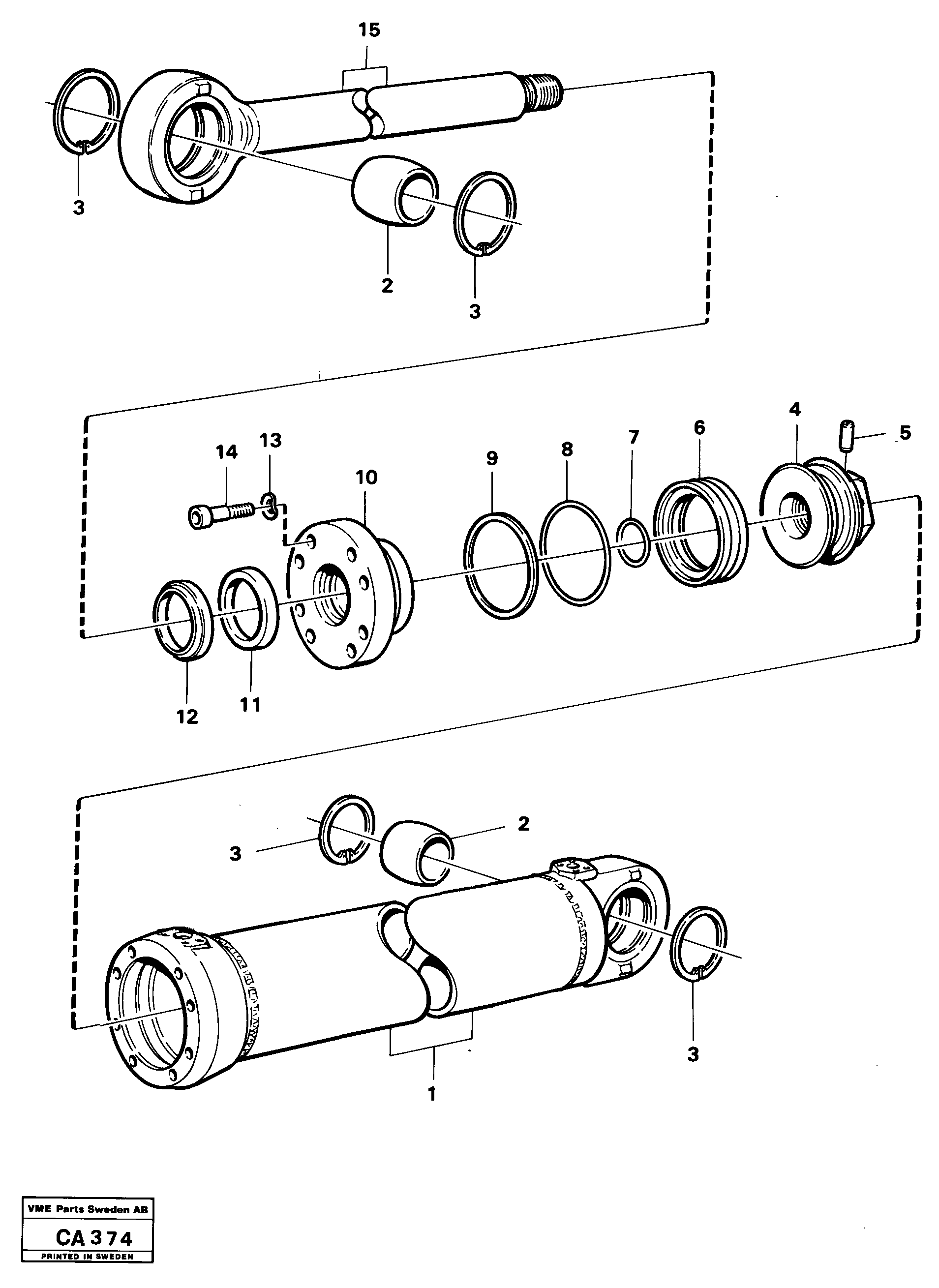 Схема запчастей Volvo 6300 6300 - 59054 Hydraulic cylinder pivot axle lock 