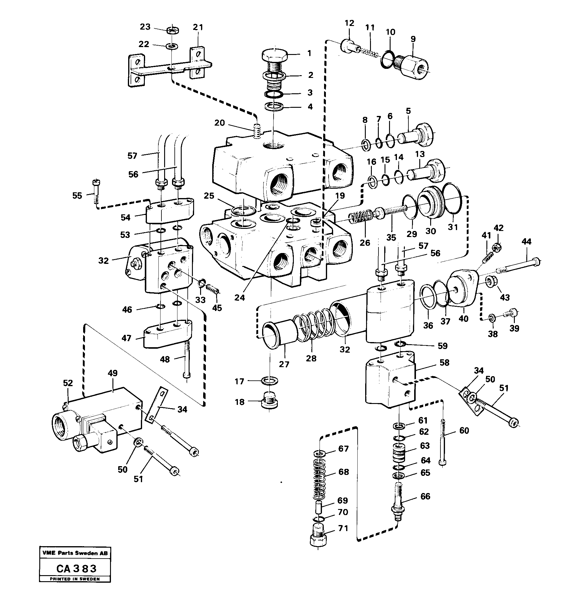 Схема запчастей Volvo 6300 6300 - 64170 Valve section 