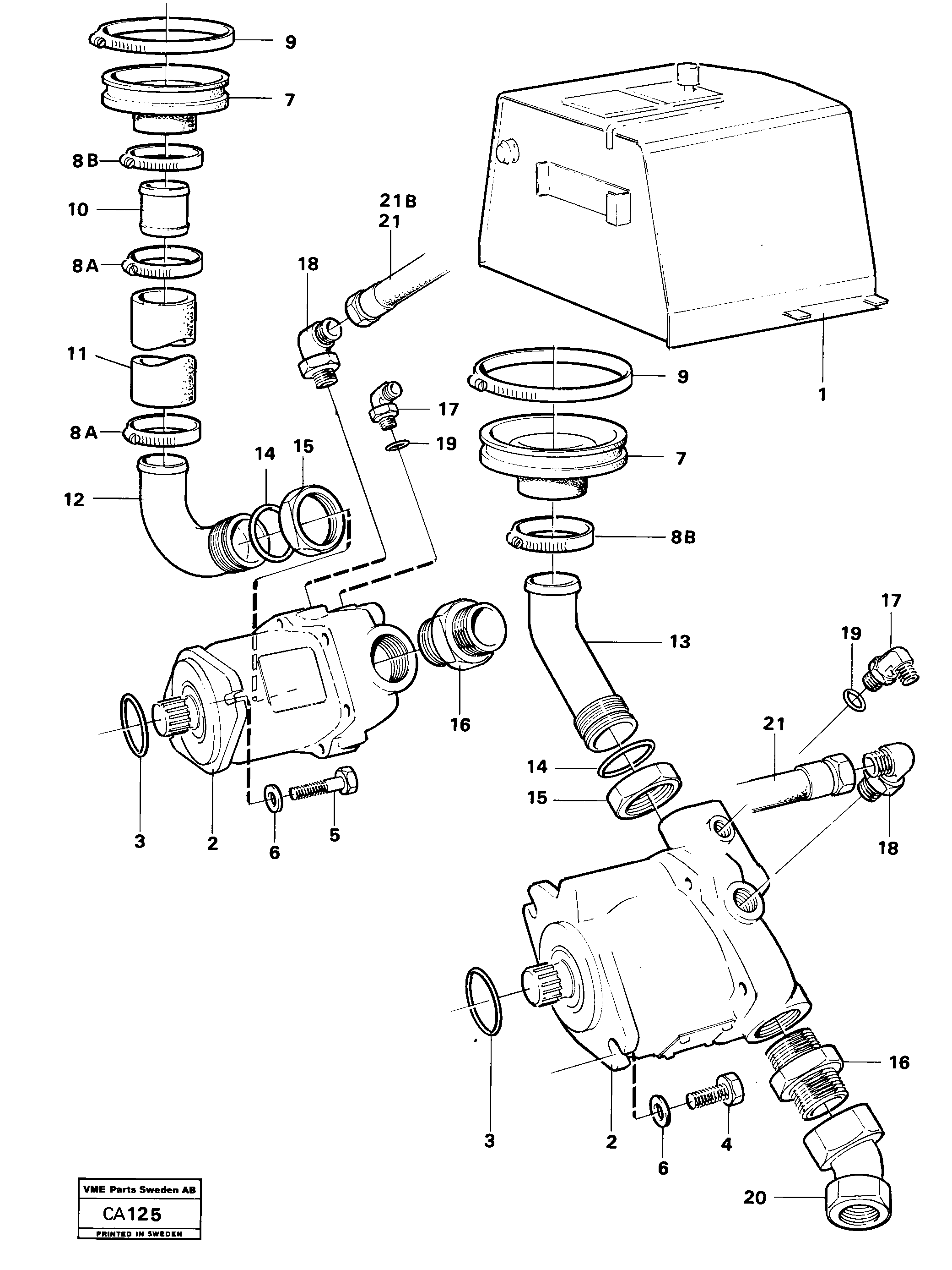 Схема запчастей Volvo 6300 6300 - 67807 Hydraulic and servo system. Pumps 