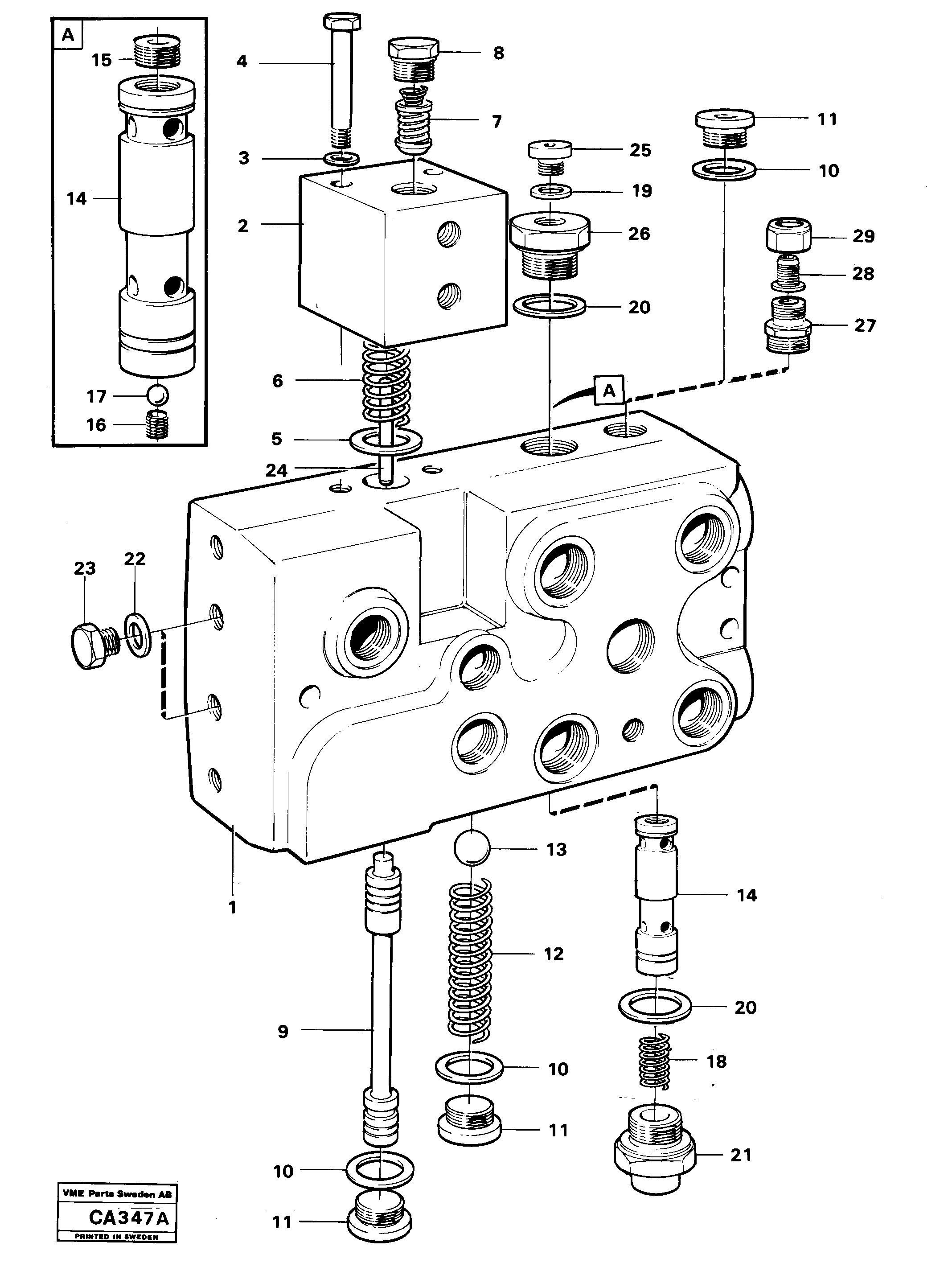 Схема запчастей Volvo 6300 6300 - 724 Valve circuit body 