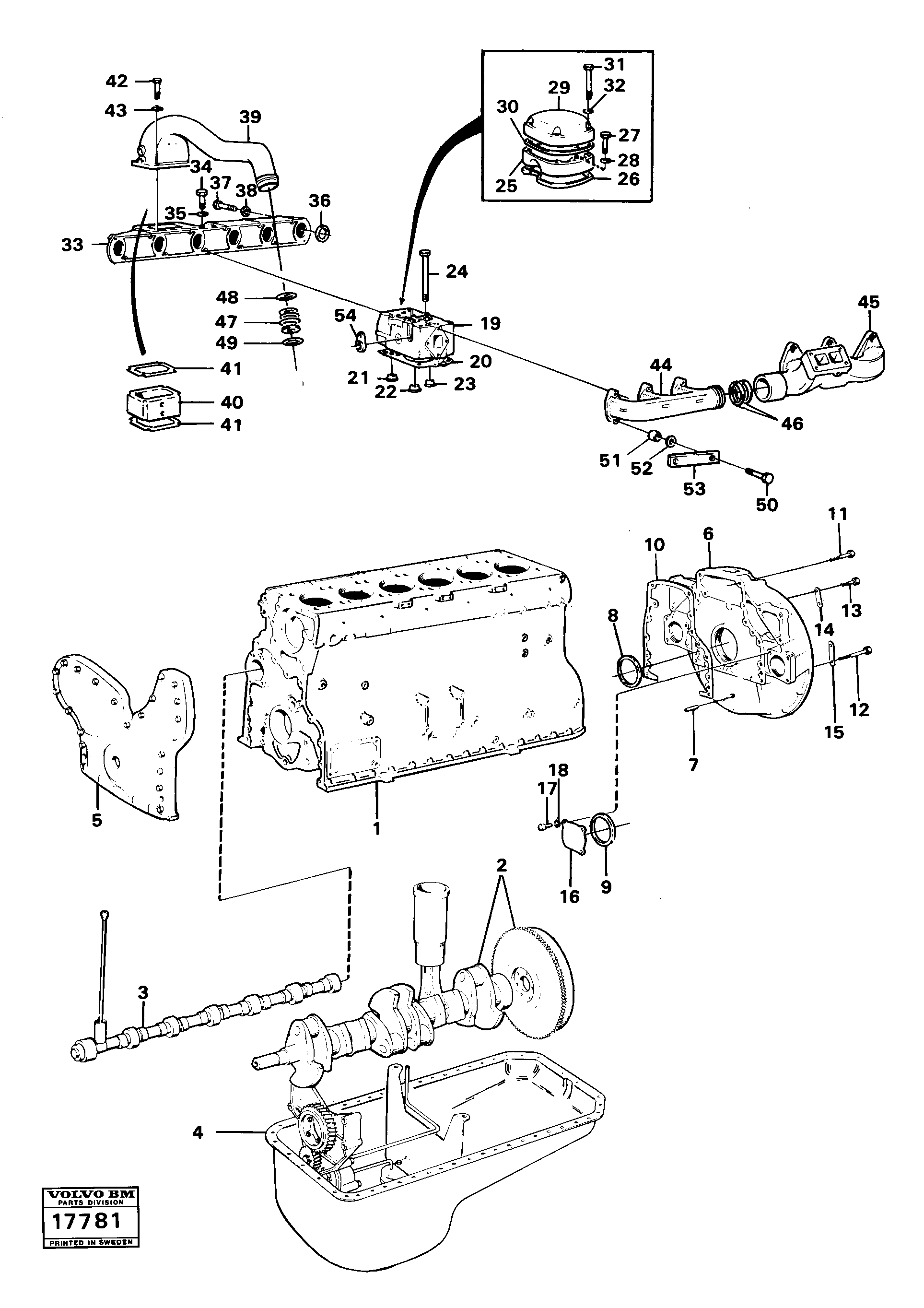 Схема запчастей Volvo 4600B 4600B - 104368 Engine with fitting parts 