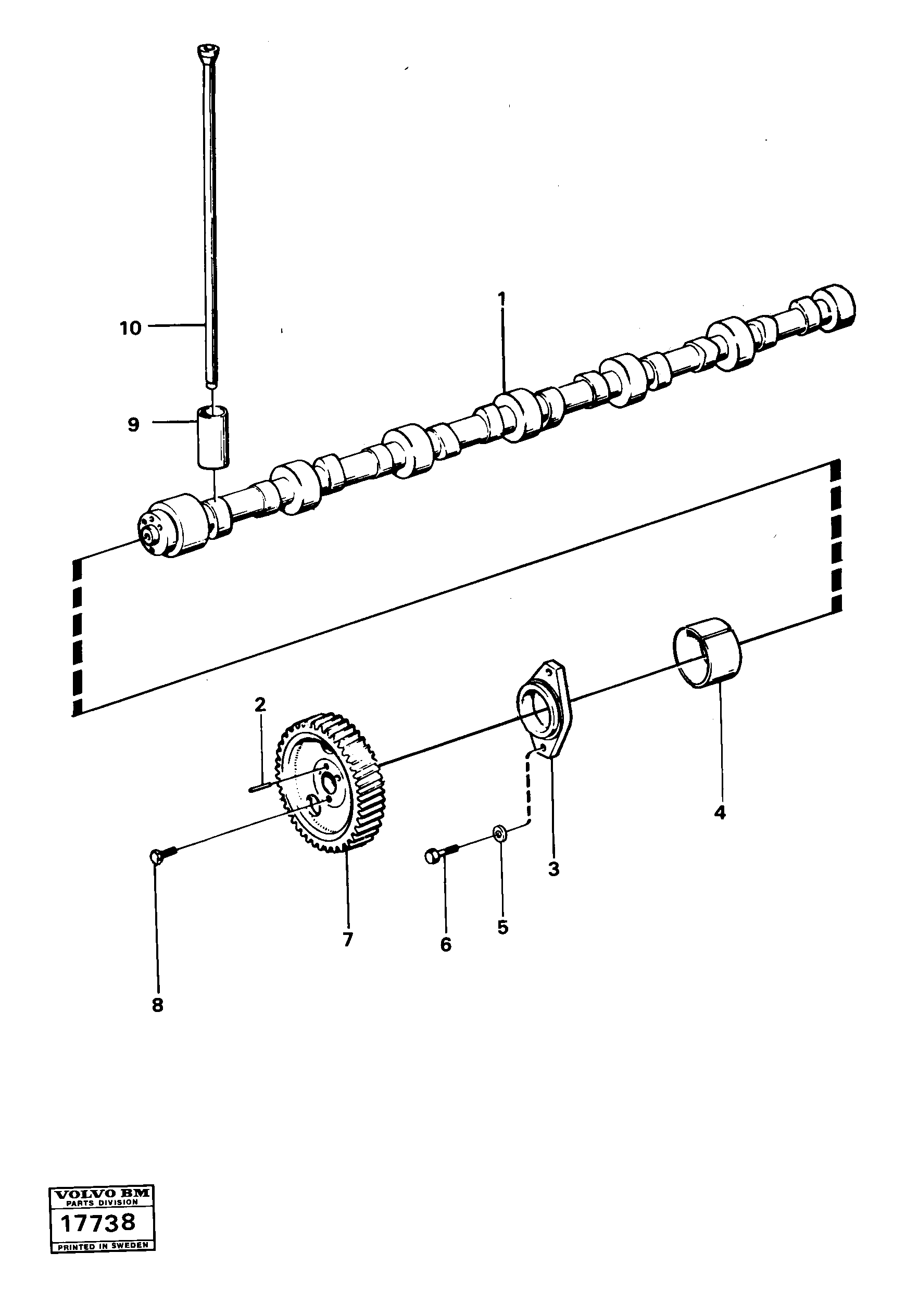 Схема запчастей Volvo 4600B 4600B - 2147 Распредвал 