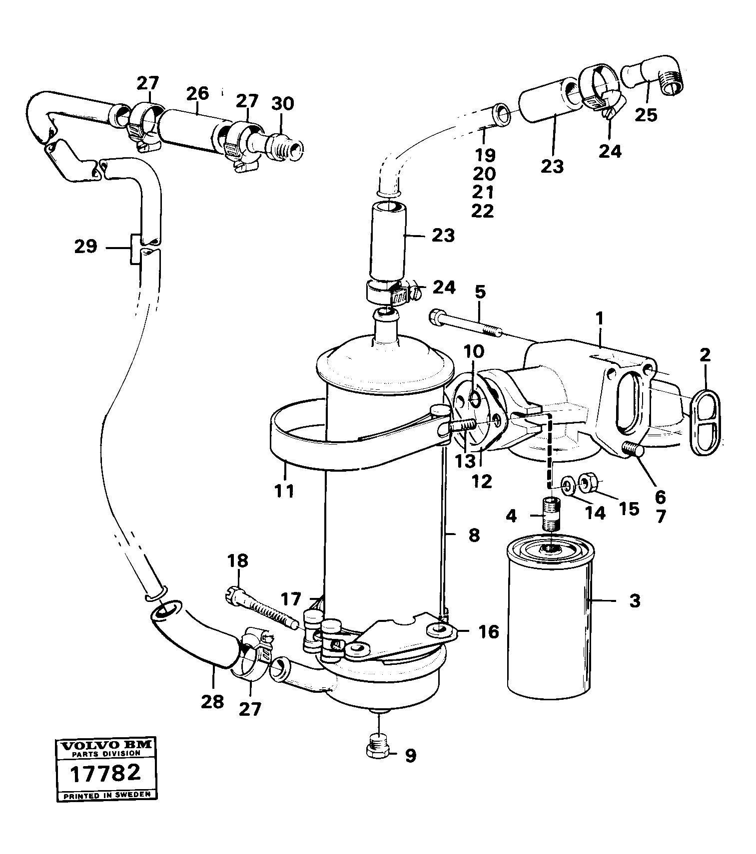 Схема запчастей Volvo 4600B 4600B - 69891 Oil filter and oil cooler 