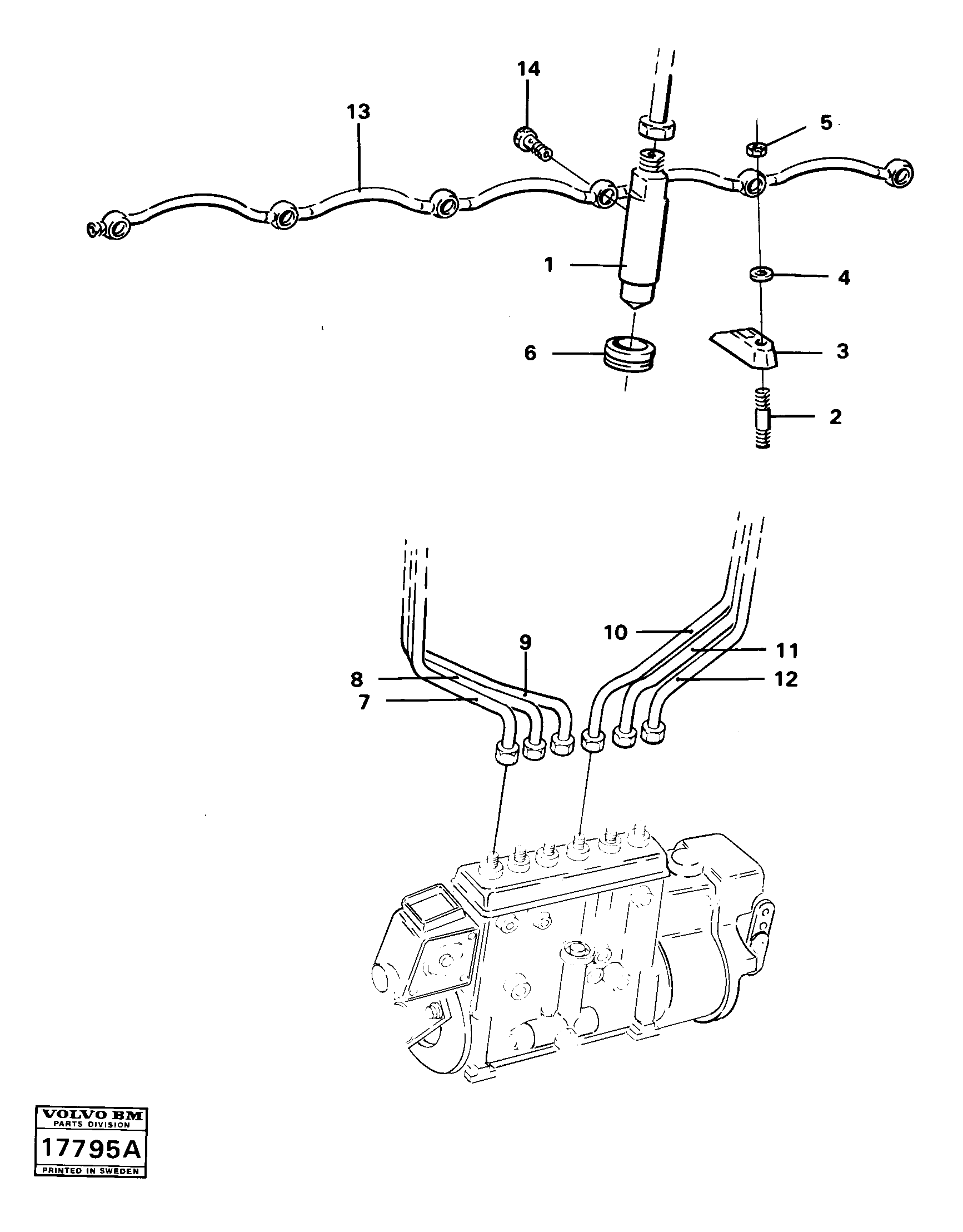 Схема запчастей Volvo 4600B 4600B - 16308 Fuel system injectors 