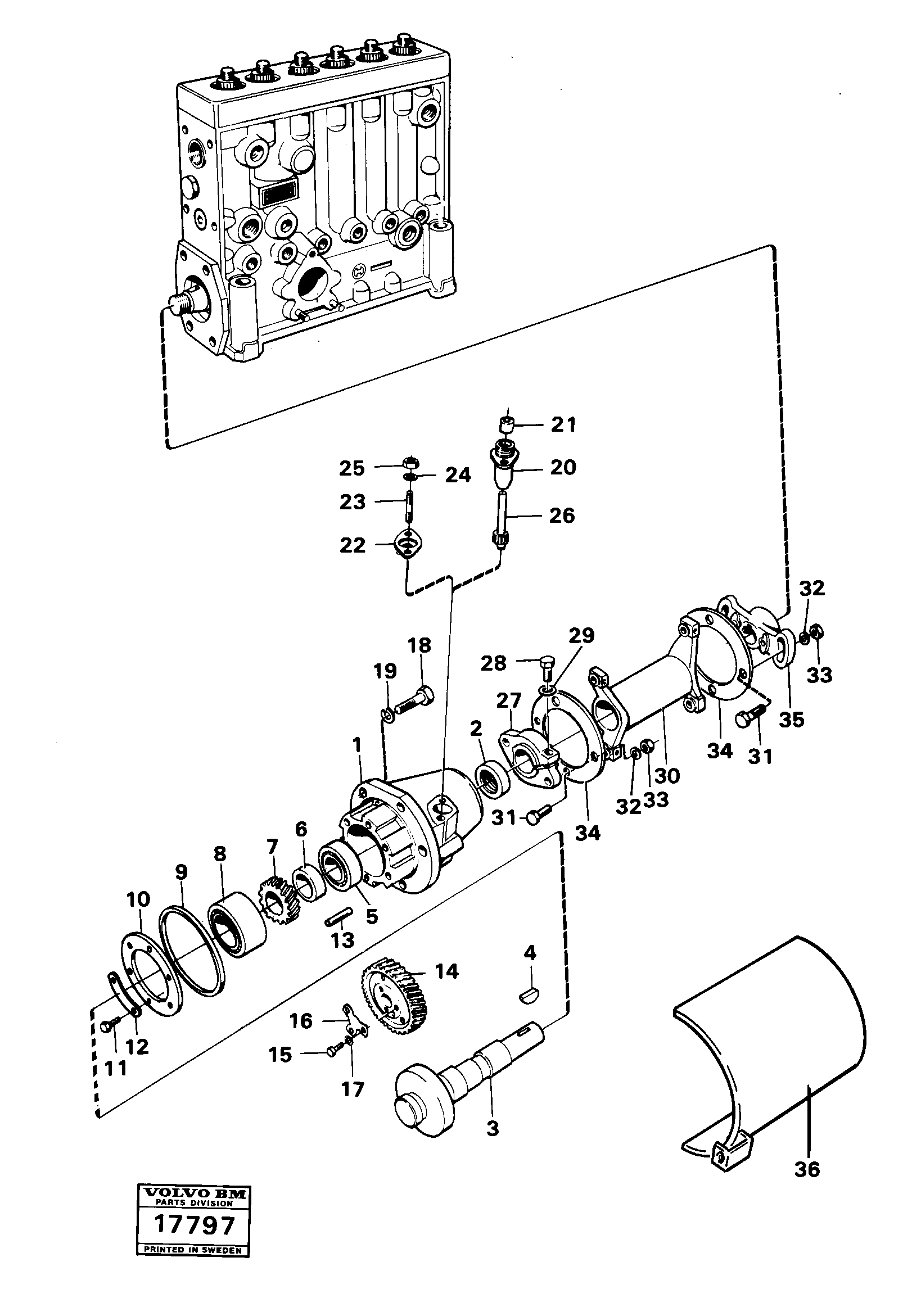 Схема запчастей Volvo 4600B 4600B - 5041 Pump drive 