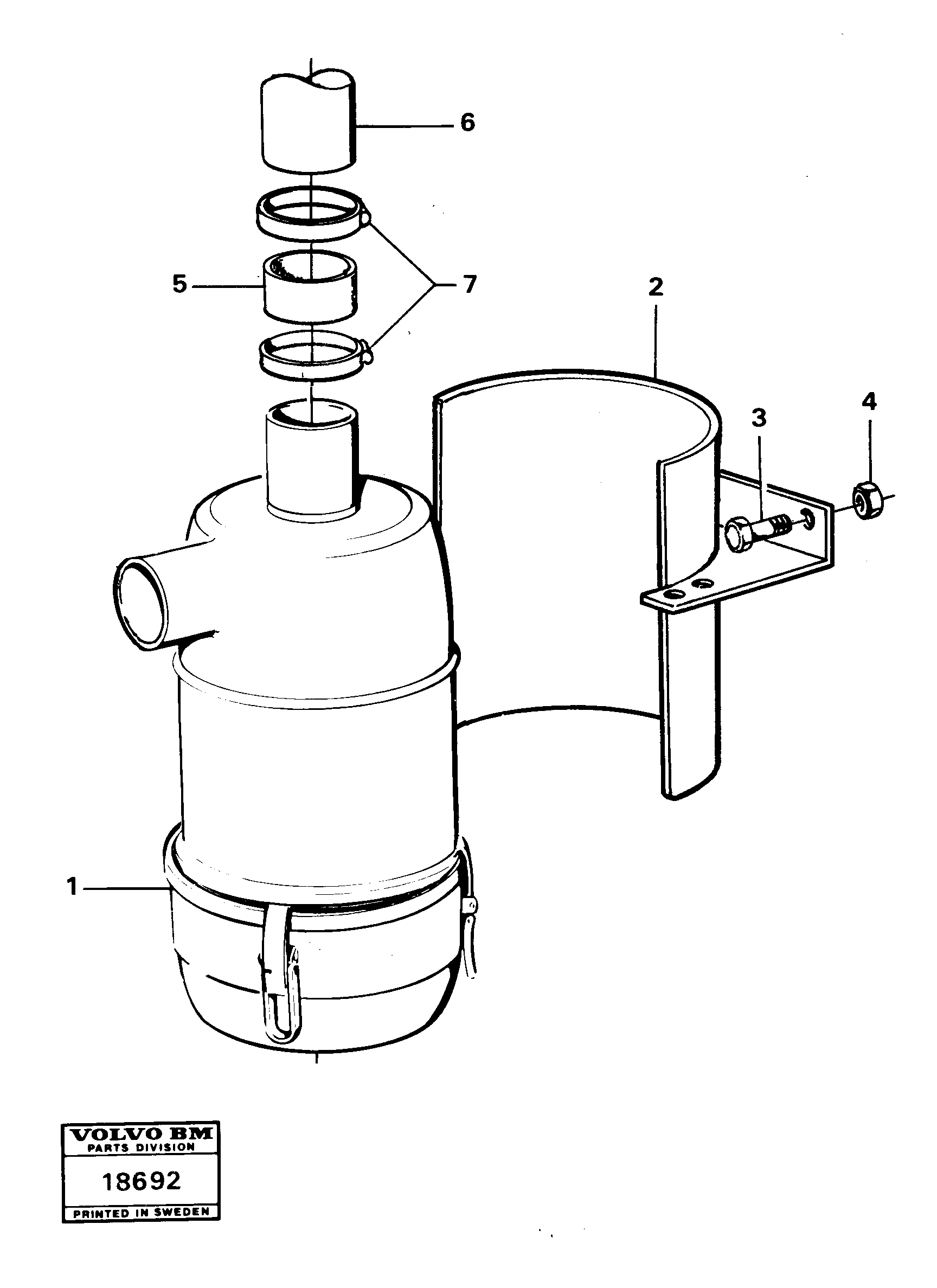 Схема запчастей Volvo 4600B 4600B - 10262 Air cleaner anchorage 