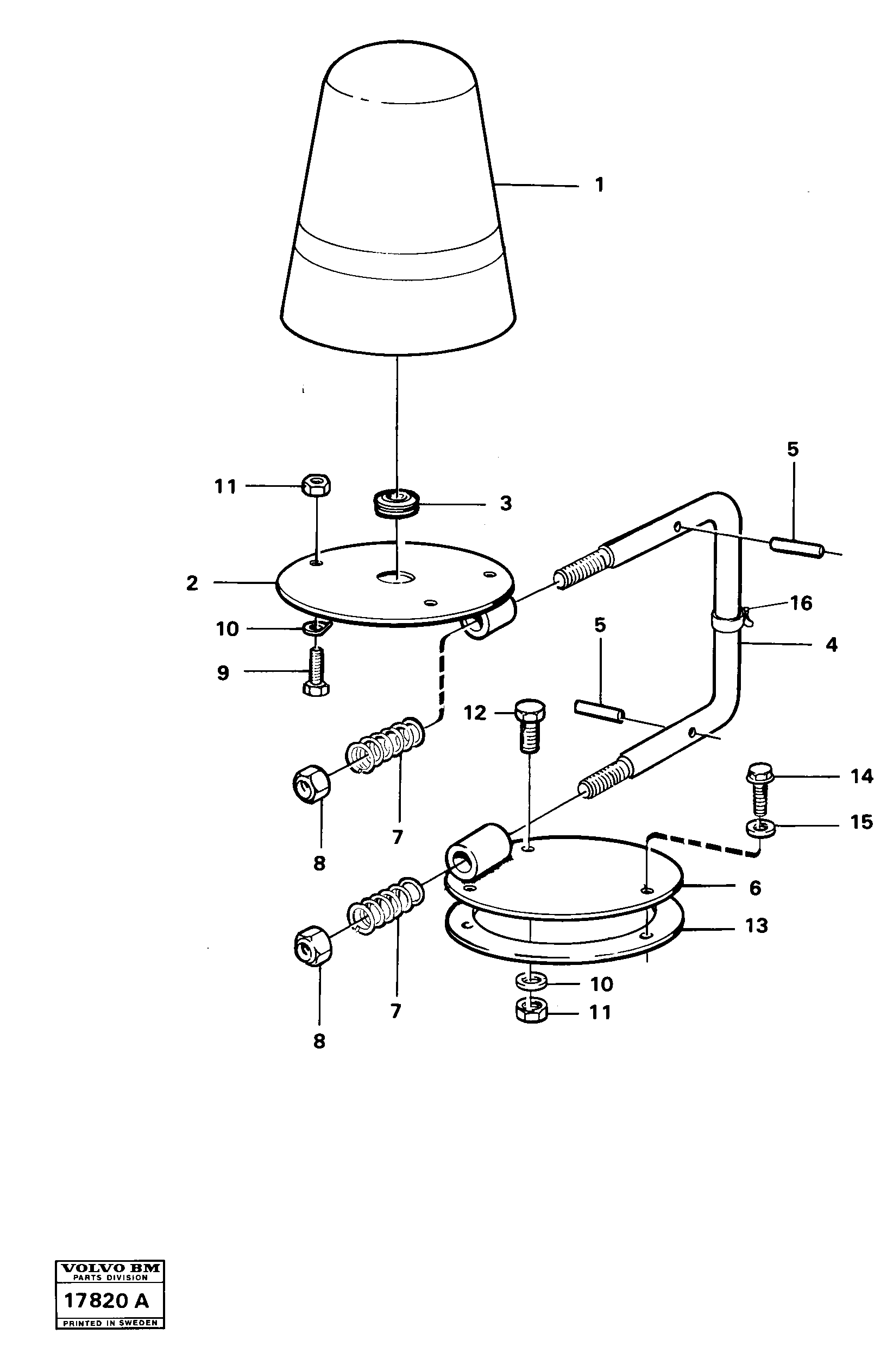 Схема запчастей Volvo 4600B 4600B - 29055 Revolving warning light 