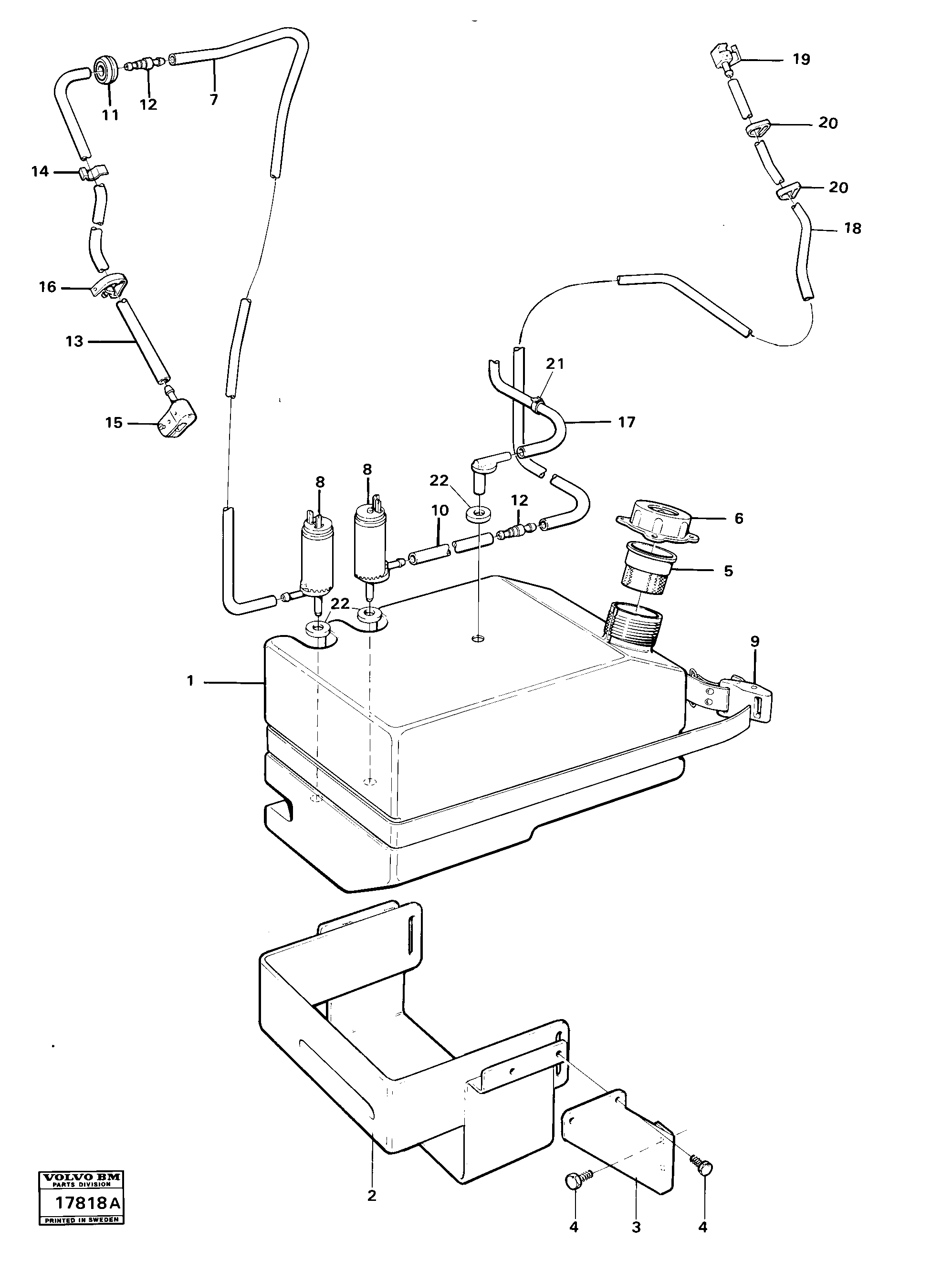 Схема запчастей Volvo 4600B 4600B - 521 Windscreen washer 