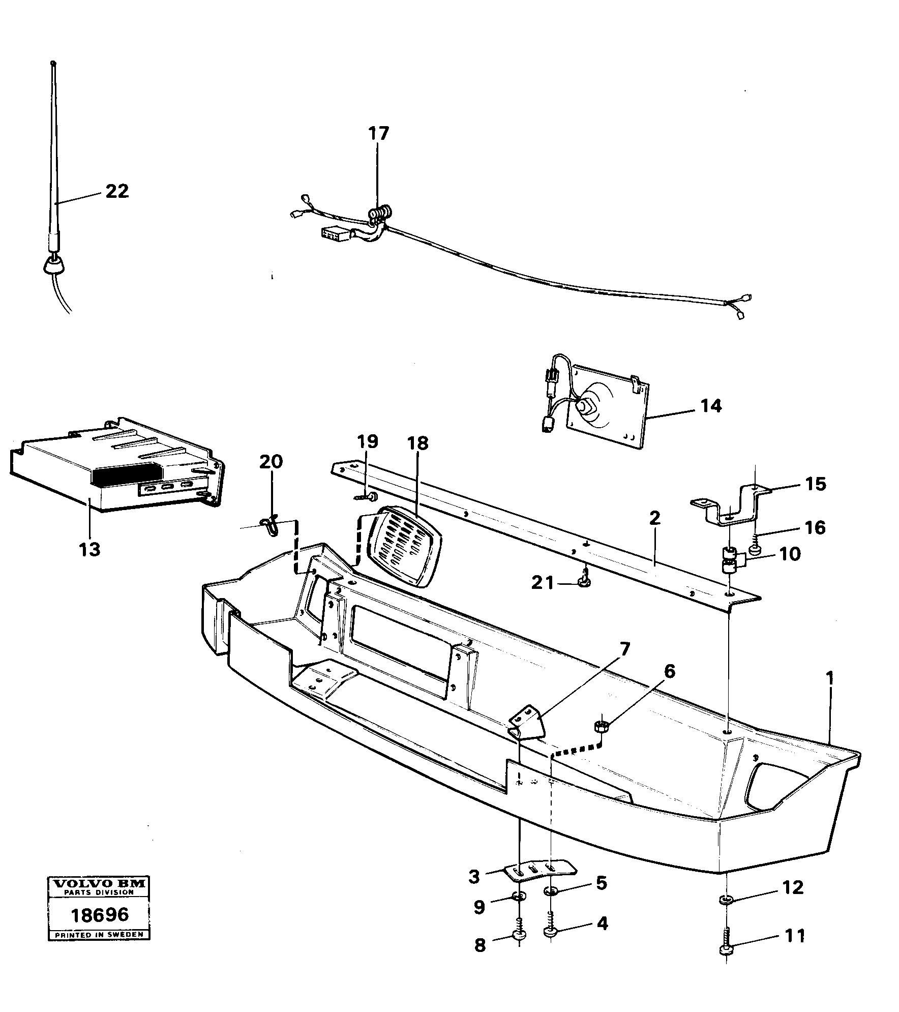 Схема запчастей Volvo 4600B 4600B - 20276 Radio panel 