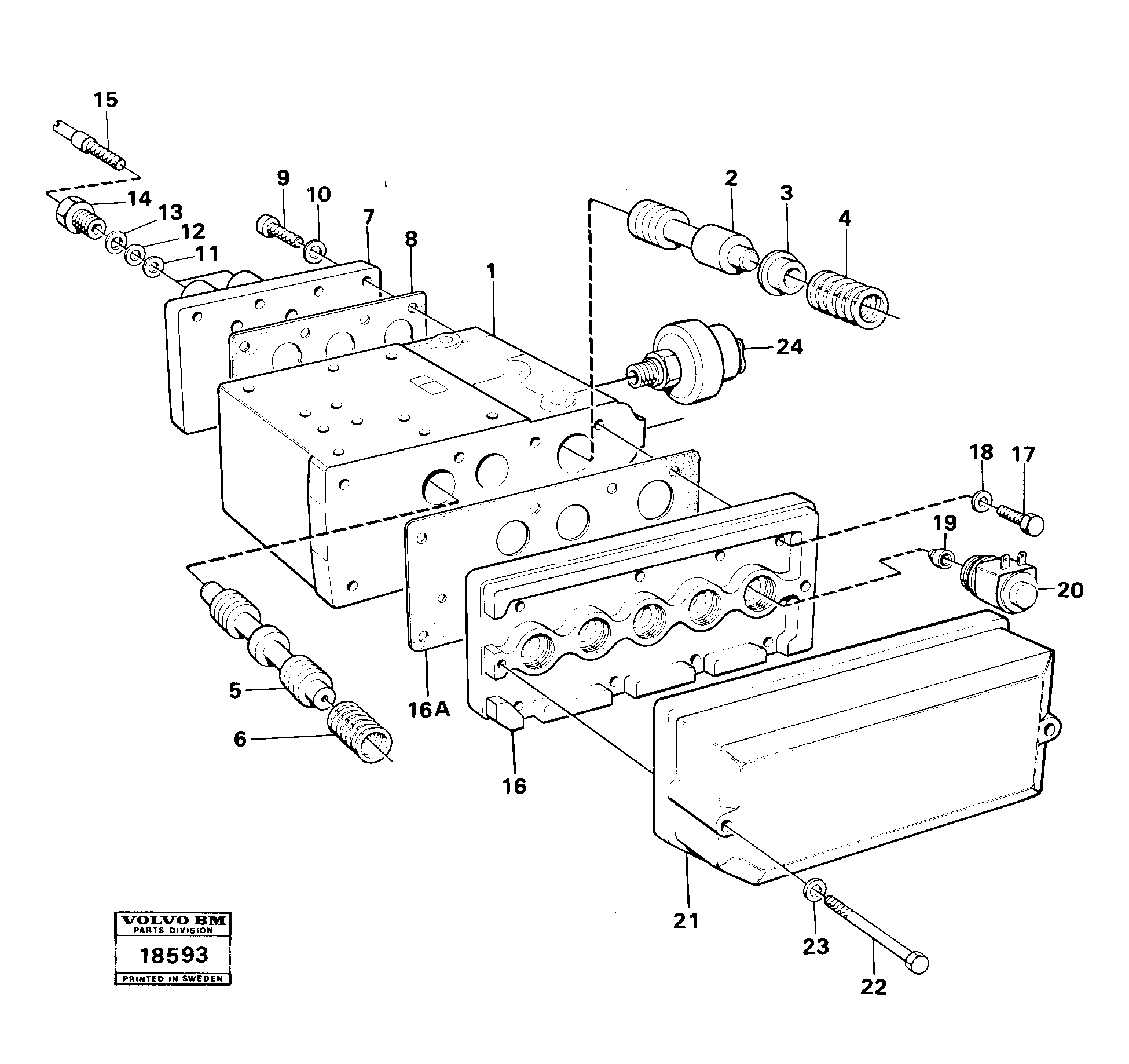 Схема запчастей Volvo 4600B 4600B - 16343 Gear changing unit 