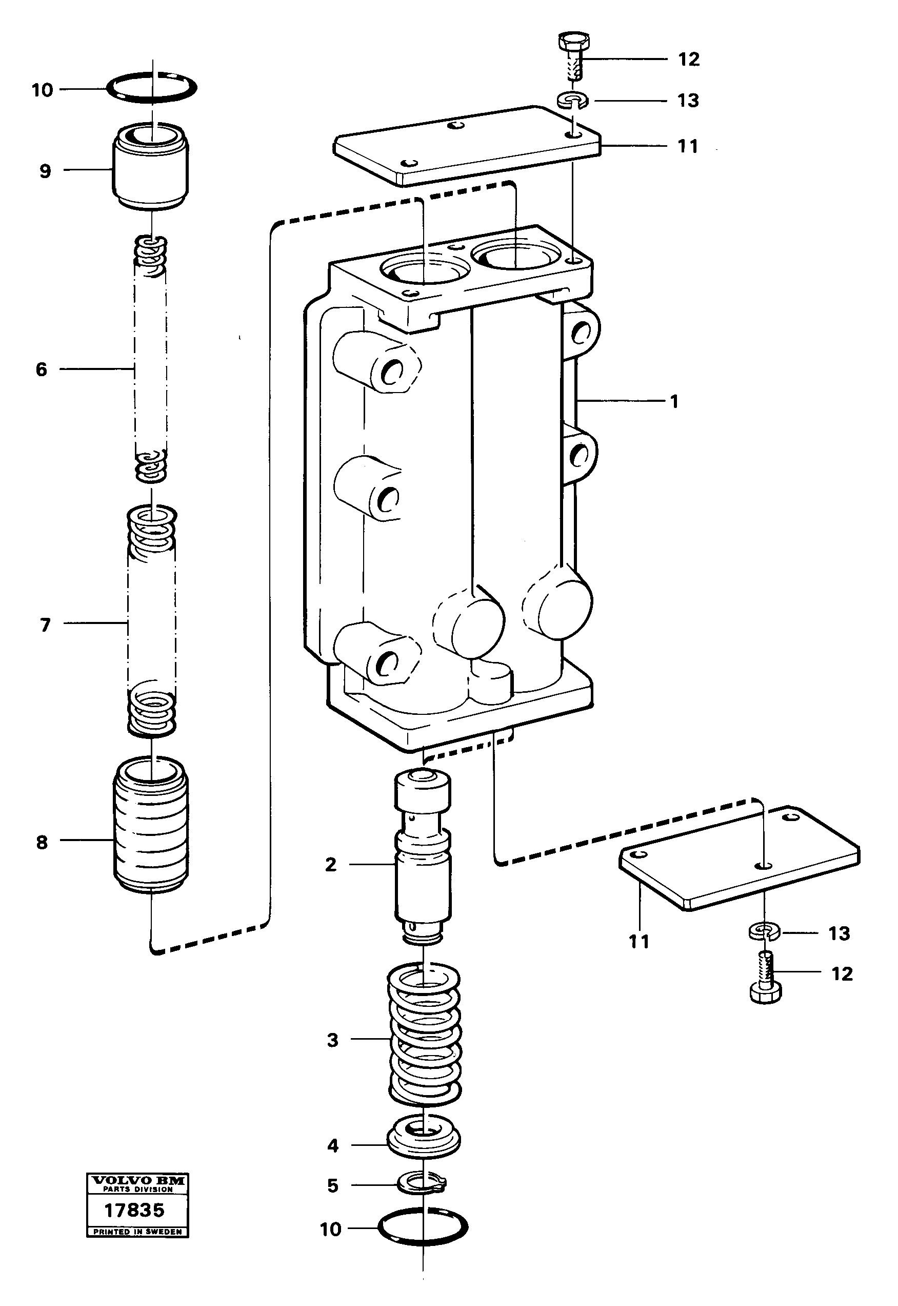 Схема запчастей Volvo 4600B 4600B - 23640 Valve section 