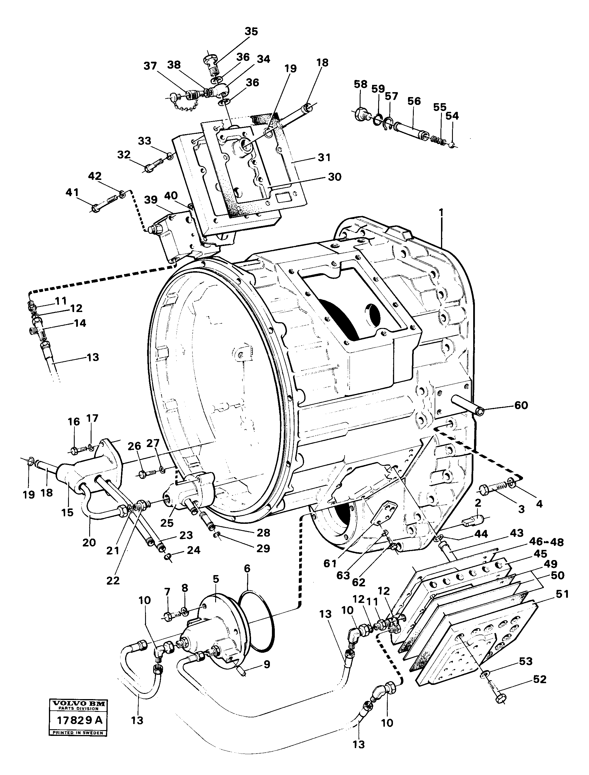 Схема запчастей Volvo 4600B 4600B - 99813 Converter housing with fitting parts 