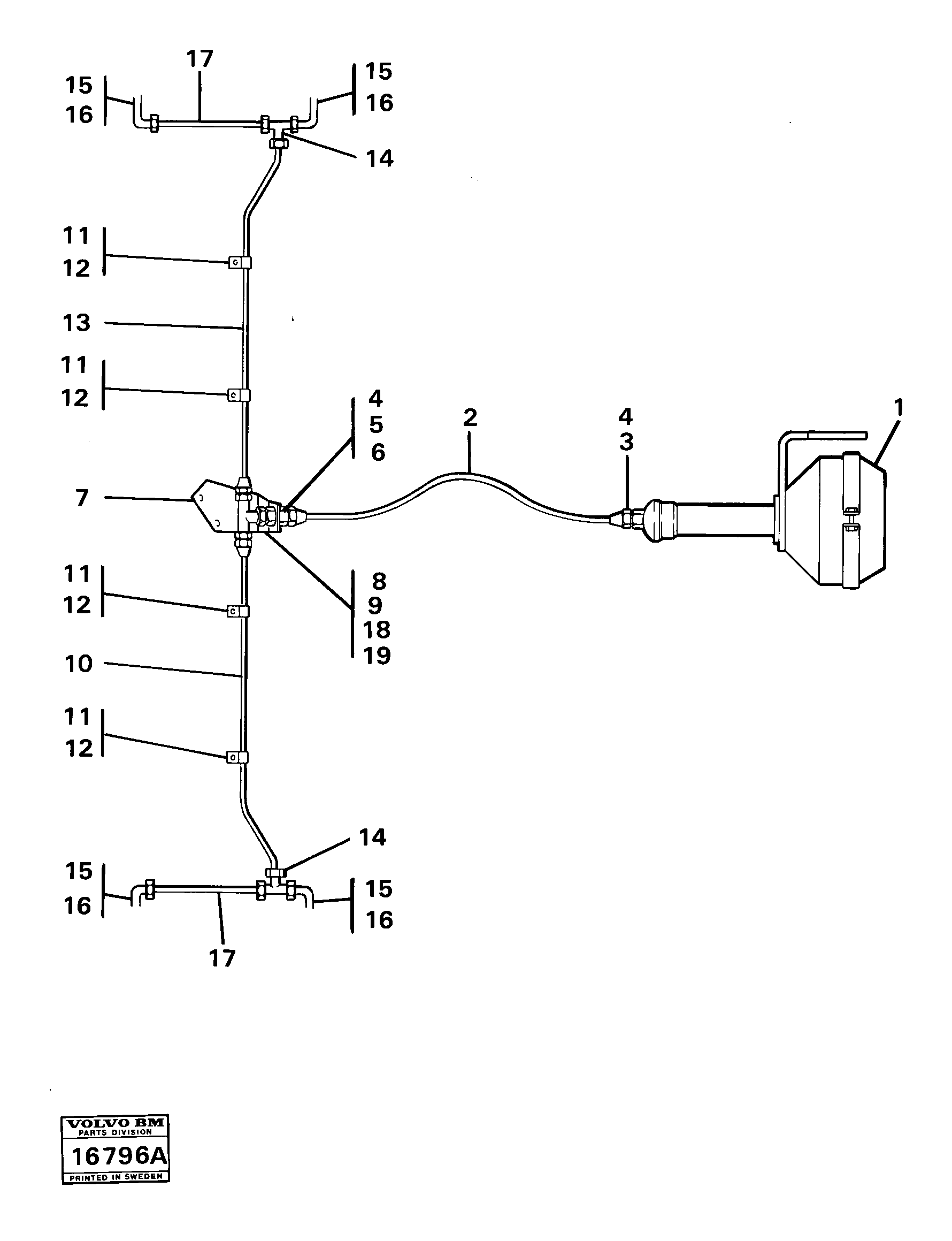 Схема запчастей Volvo 4600B 4600B - 15170 Hydraulic system rear 