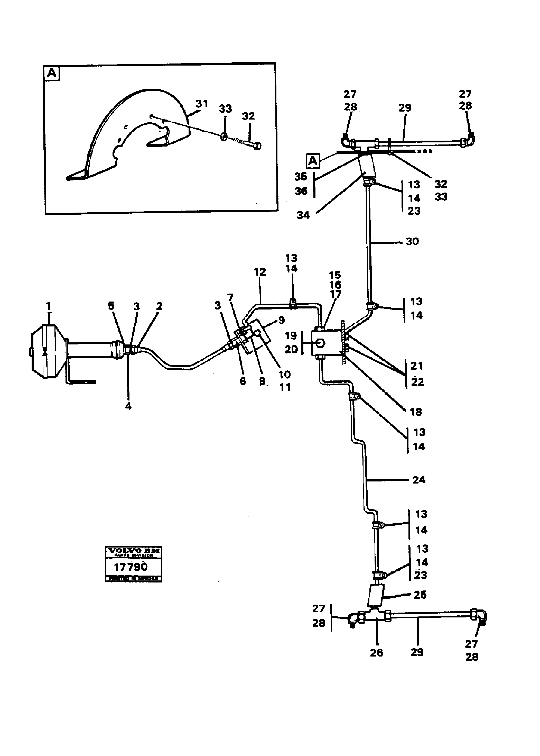 Схема запчастей Volvo 4600B 4600B - 2149 Hydraulic system front 