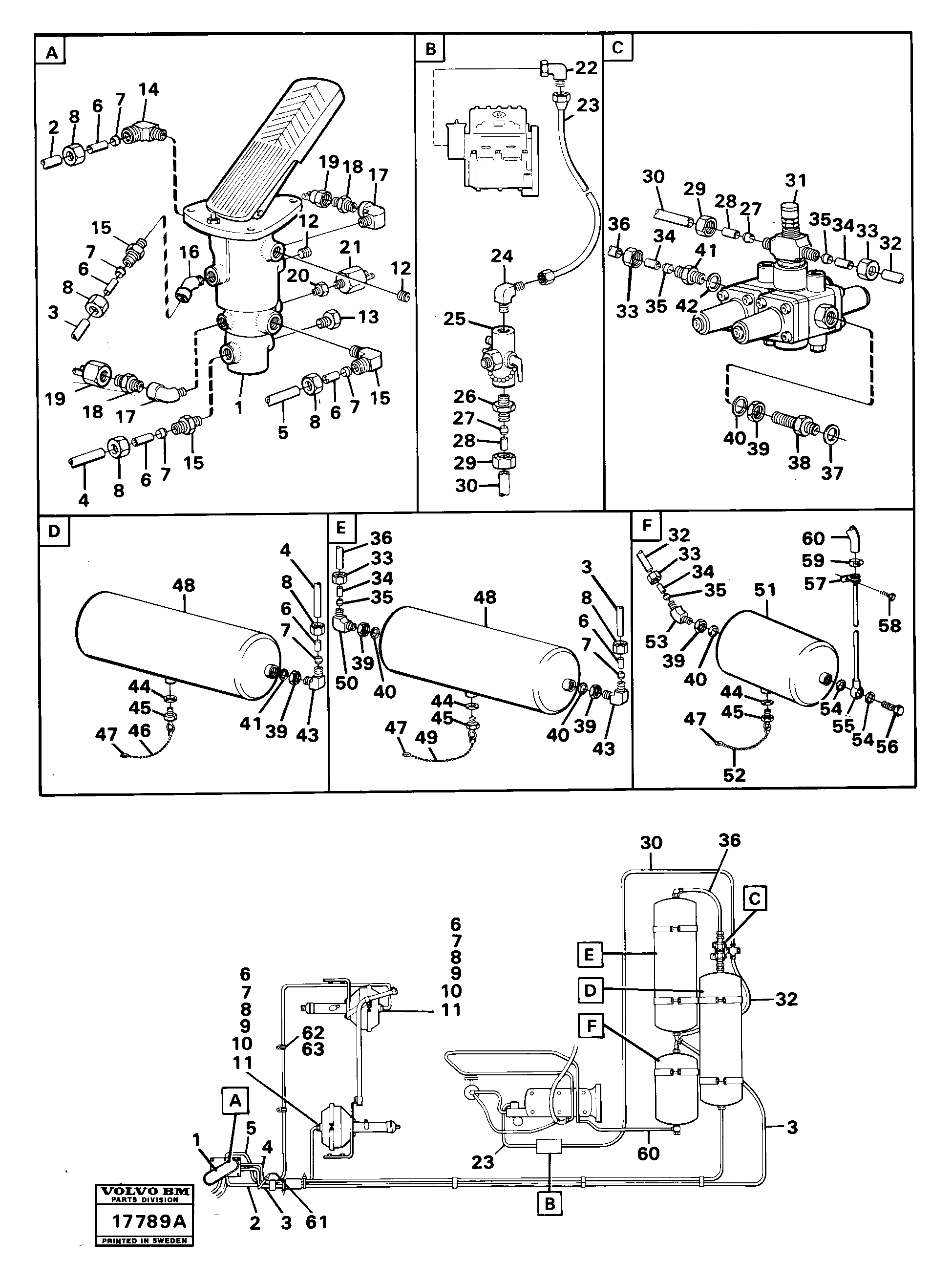 Схема запчастей Volvo 4600B 4600B - 81321 Pneumatic system pipes 