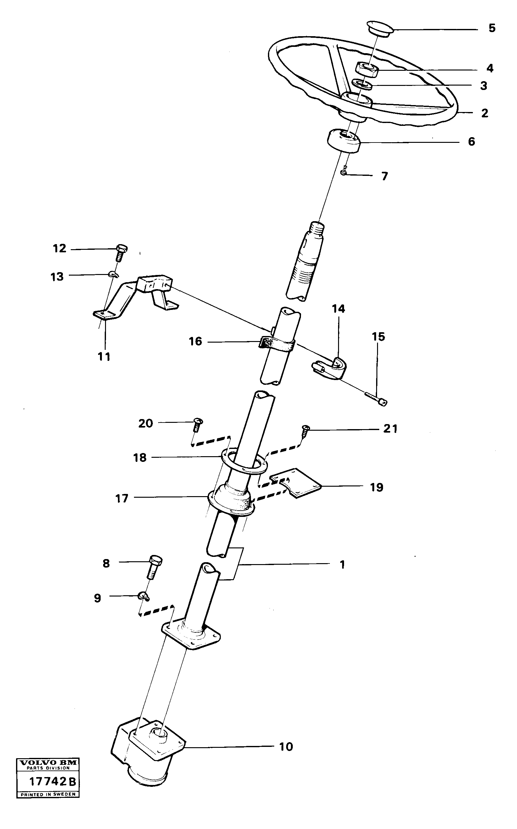 Схема запчастей Volvo 4600B 4600B - 17732 Steering column with fitting parts 