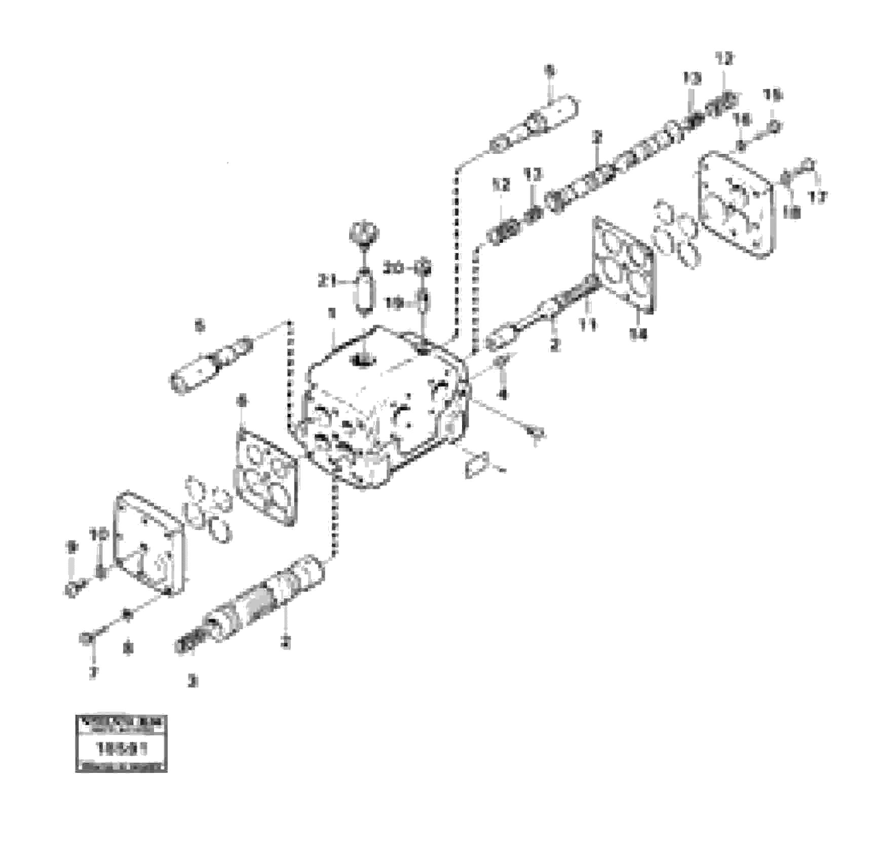 Схема запчастей Volvo 4600B 4600B - 18986 Valve section 