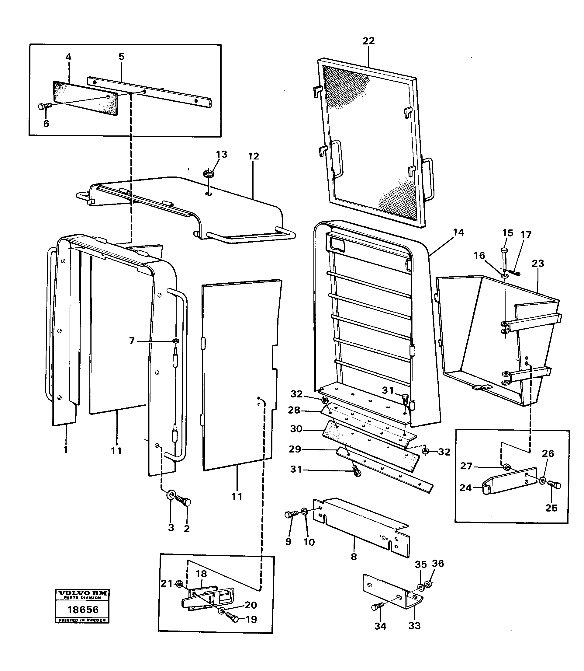 Схема запчастей Volvo 4600B 4600B - 67700 Radiator shell 