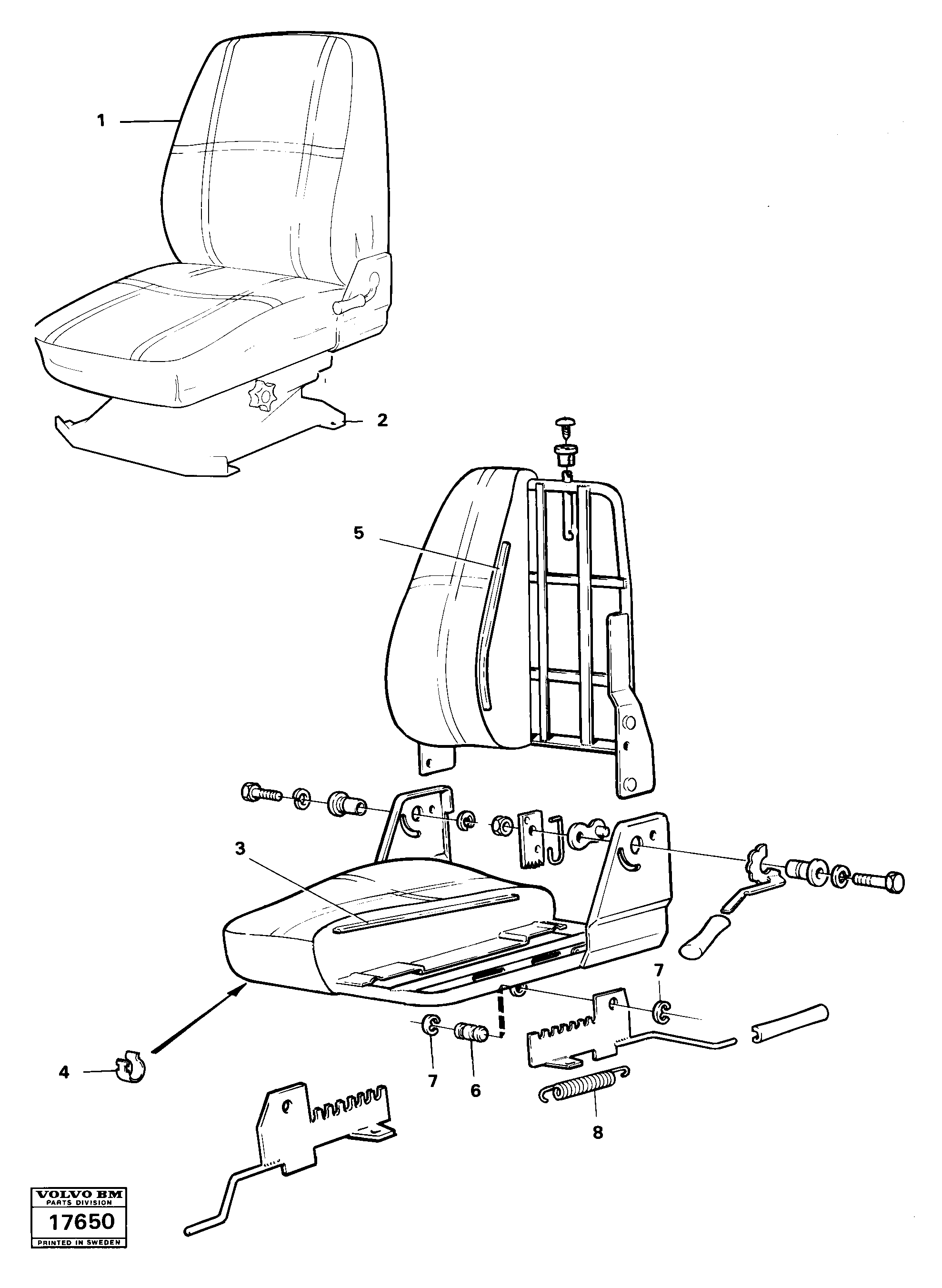 Схема запчастей Volvo 4600B 4600B - 18992 Drivers seat 