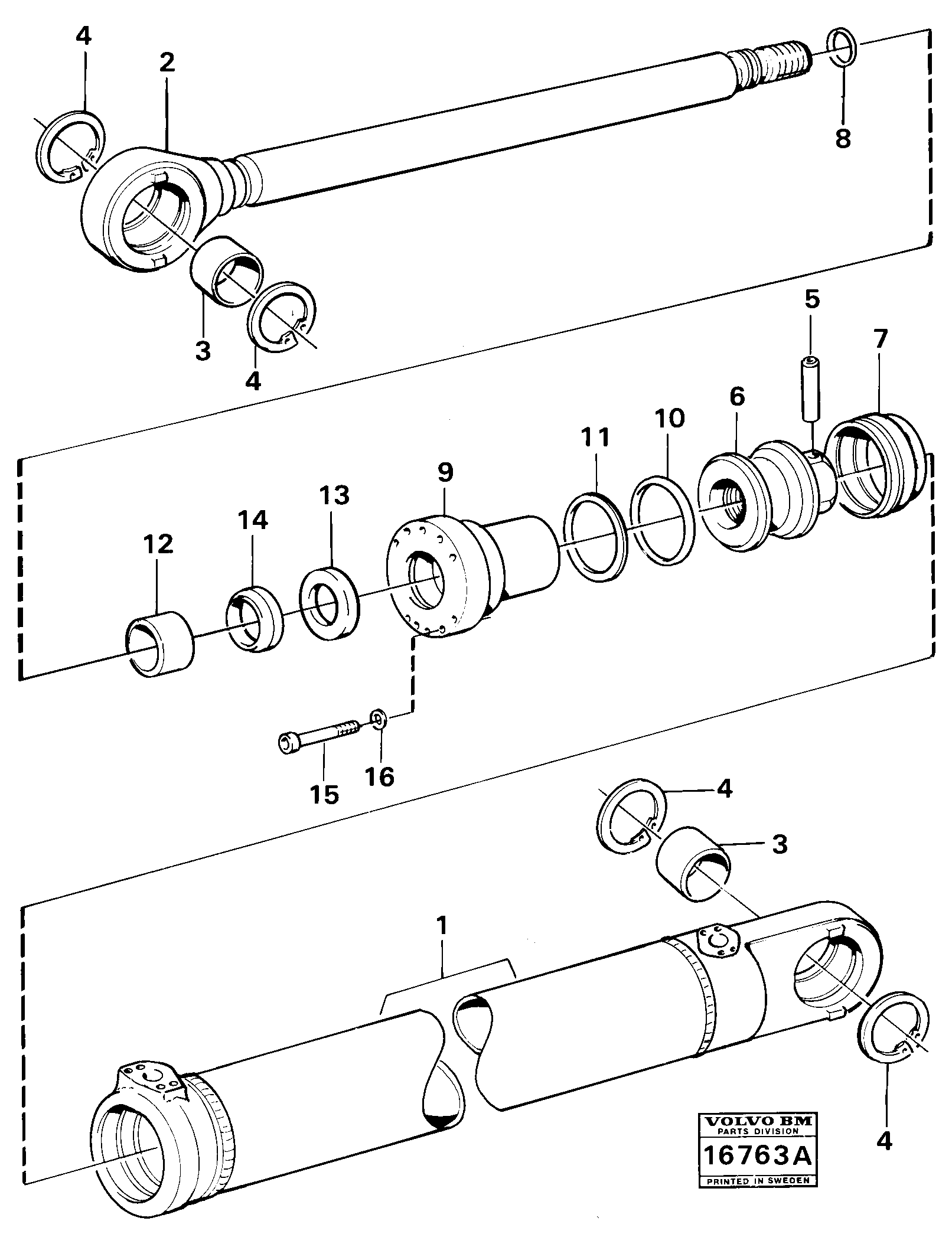 Схема запчастей Volvo 4600B 4600B - 15352 Hydraulic cylinder tilting 