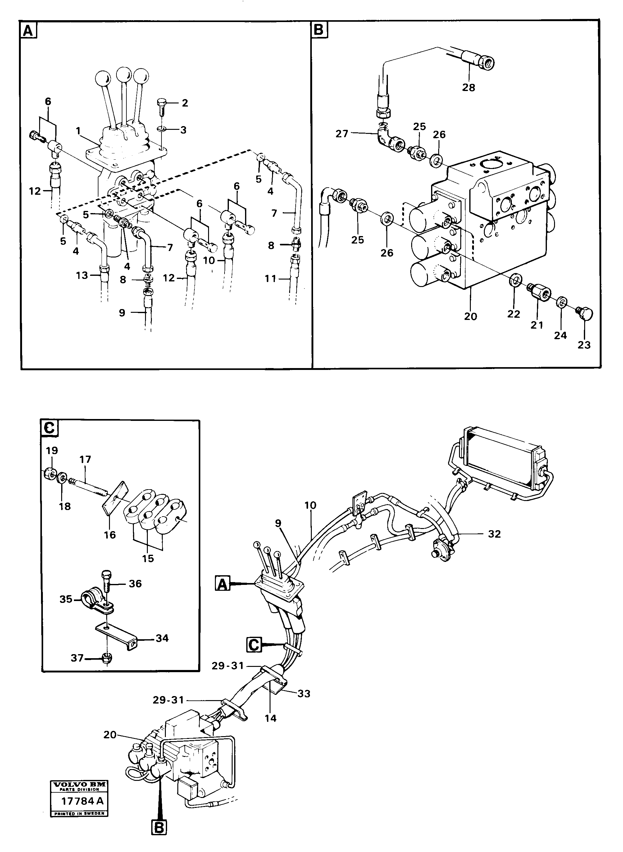 Схема запчастей Volvo 4600B 4600B - 15803 Control lines 