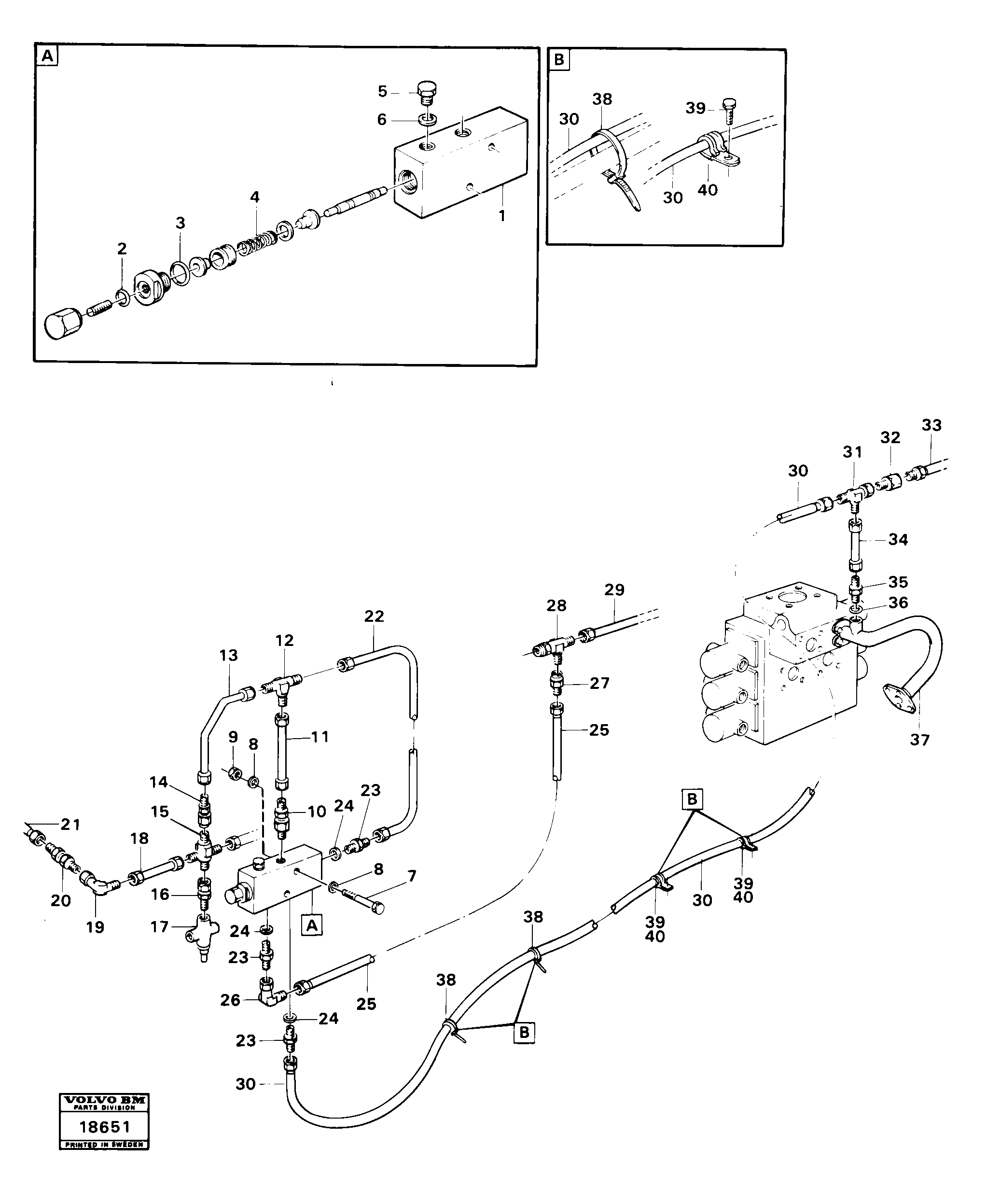 Схема запчастей Volvo 4600B 4600B - 2152 Boom lowering system 