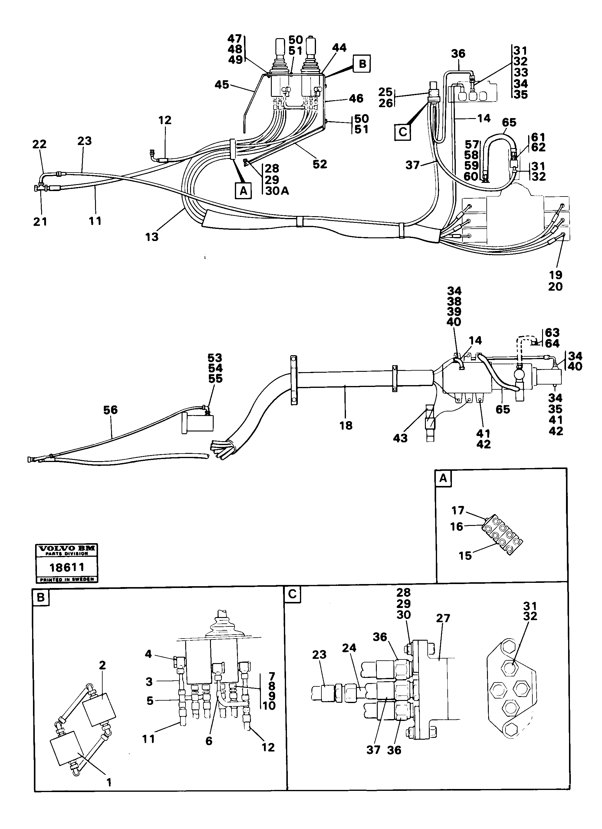 Схема запчастей Volvo 4600B 4600B - 16497 Servo system 