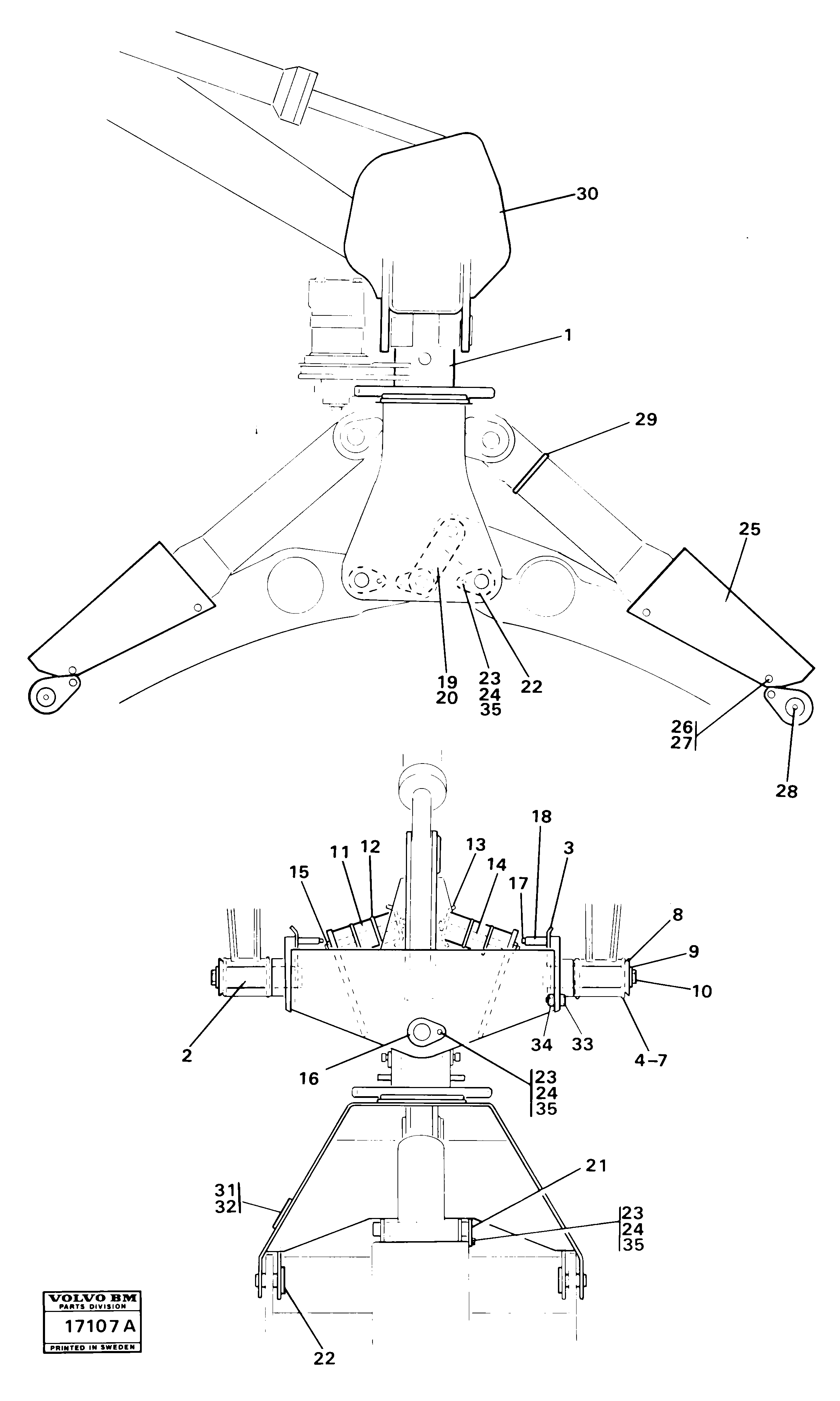 Схема запчастей Volvo 4600B 4600B - 5120 Rotator with fitting parts 