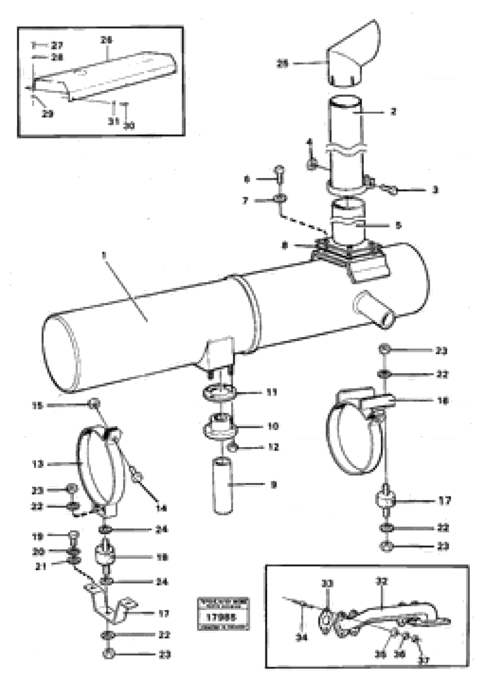 Схема запчастей Volvo 4300B 4300B - 79747 Silencer with fitting parts 