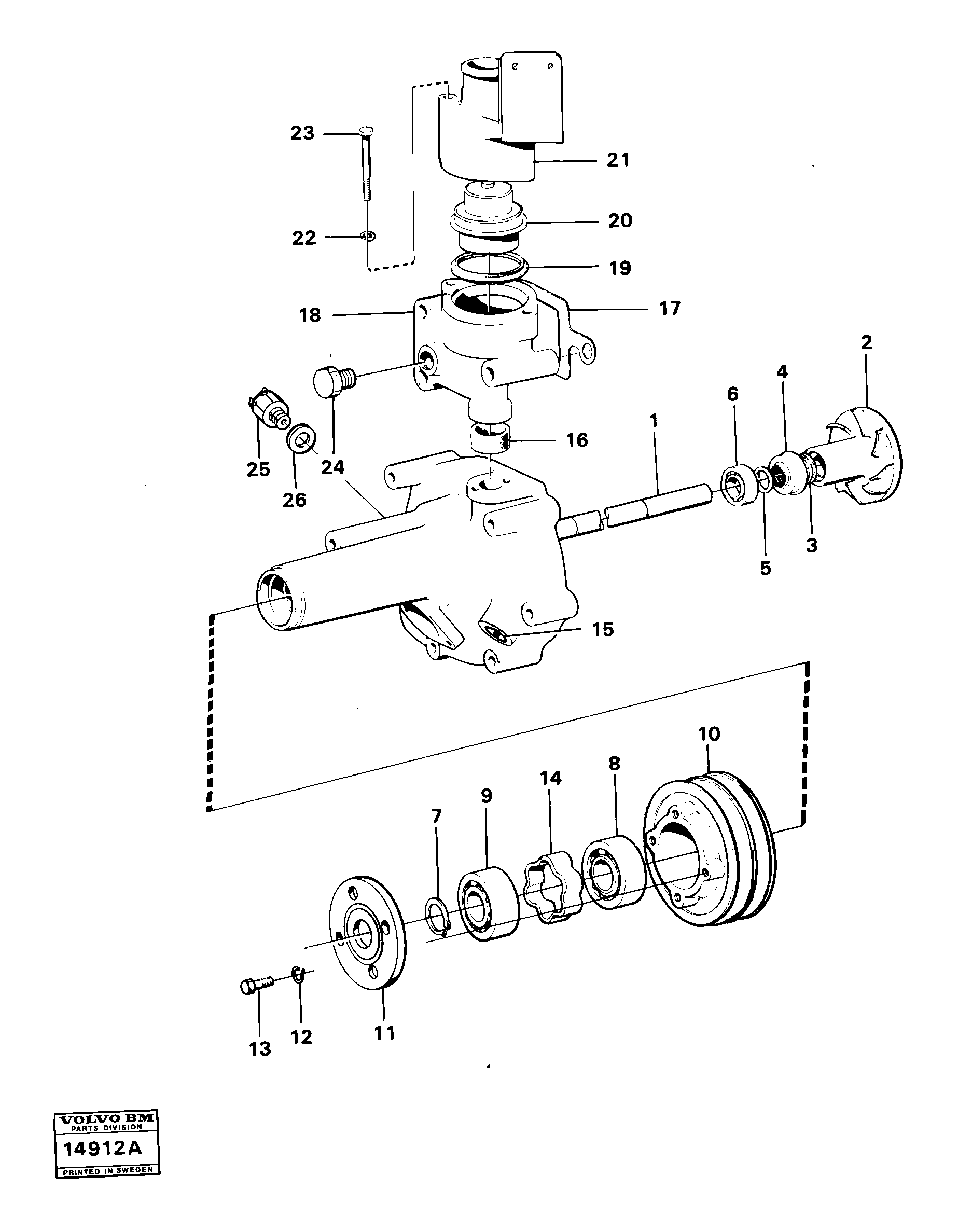 Схема запчастей Volvo 4300B 4300B - 2201 Водяной насос 