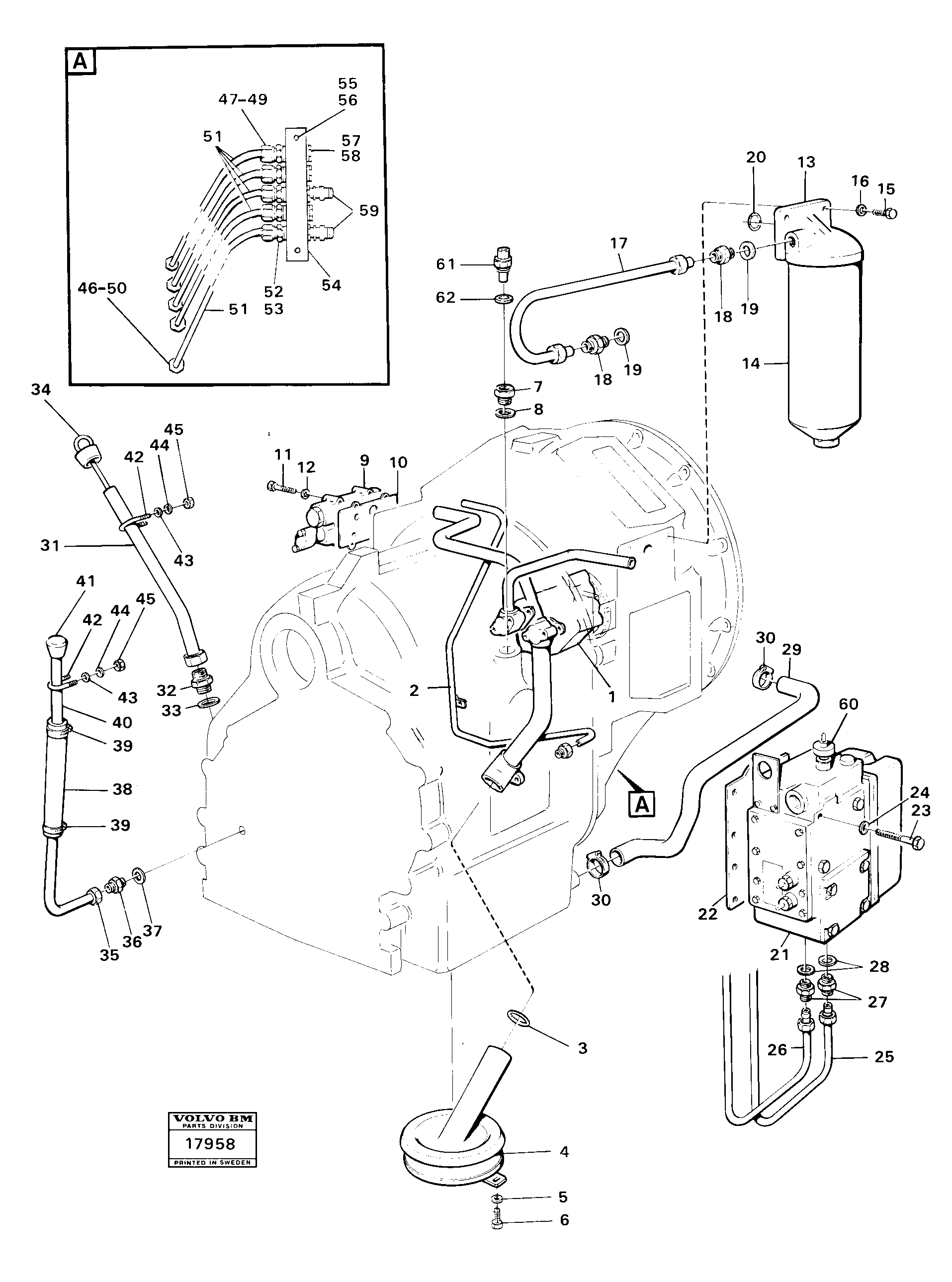 Схема запчастей Volvo 4300B 4300B - 97737 Hydraulic lines, valves and filter 