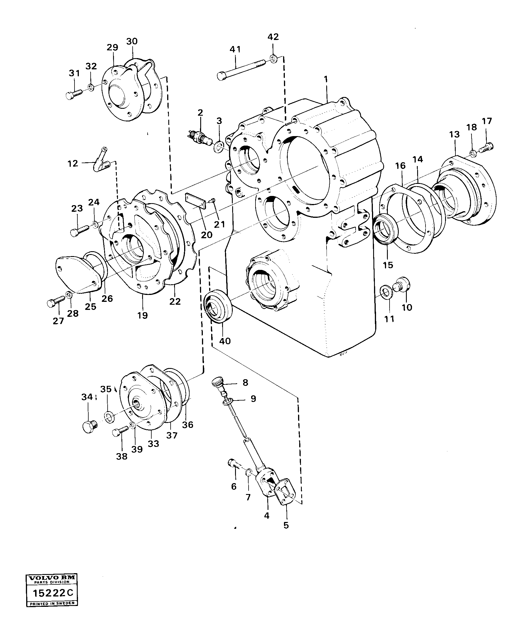 Схема запчастей Volvo 4300B 4300B - 50039 Dropbox housing and cover 