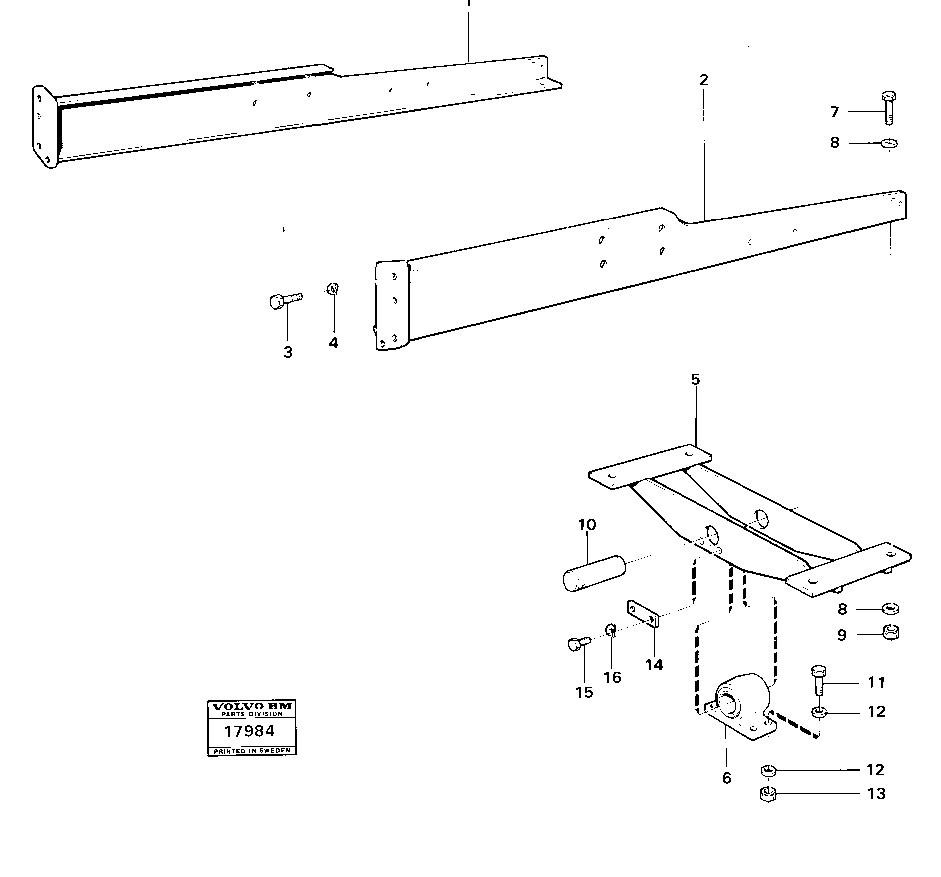 Схема запчастей Volvo 4300B 4300B - 26506 Engine carrier 