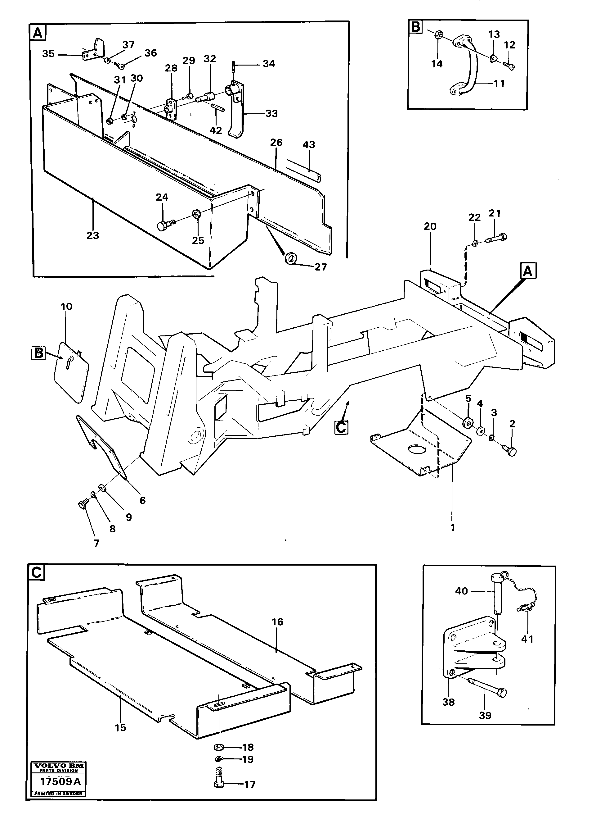 Схема запчастей Volvo 4300B 4300B - 8078 Protector plates and loaded weights 