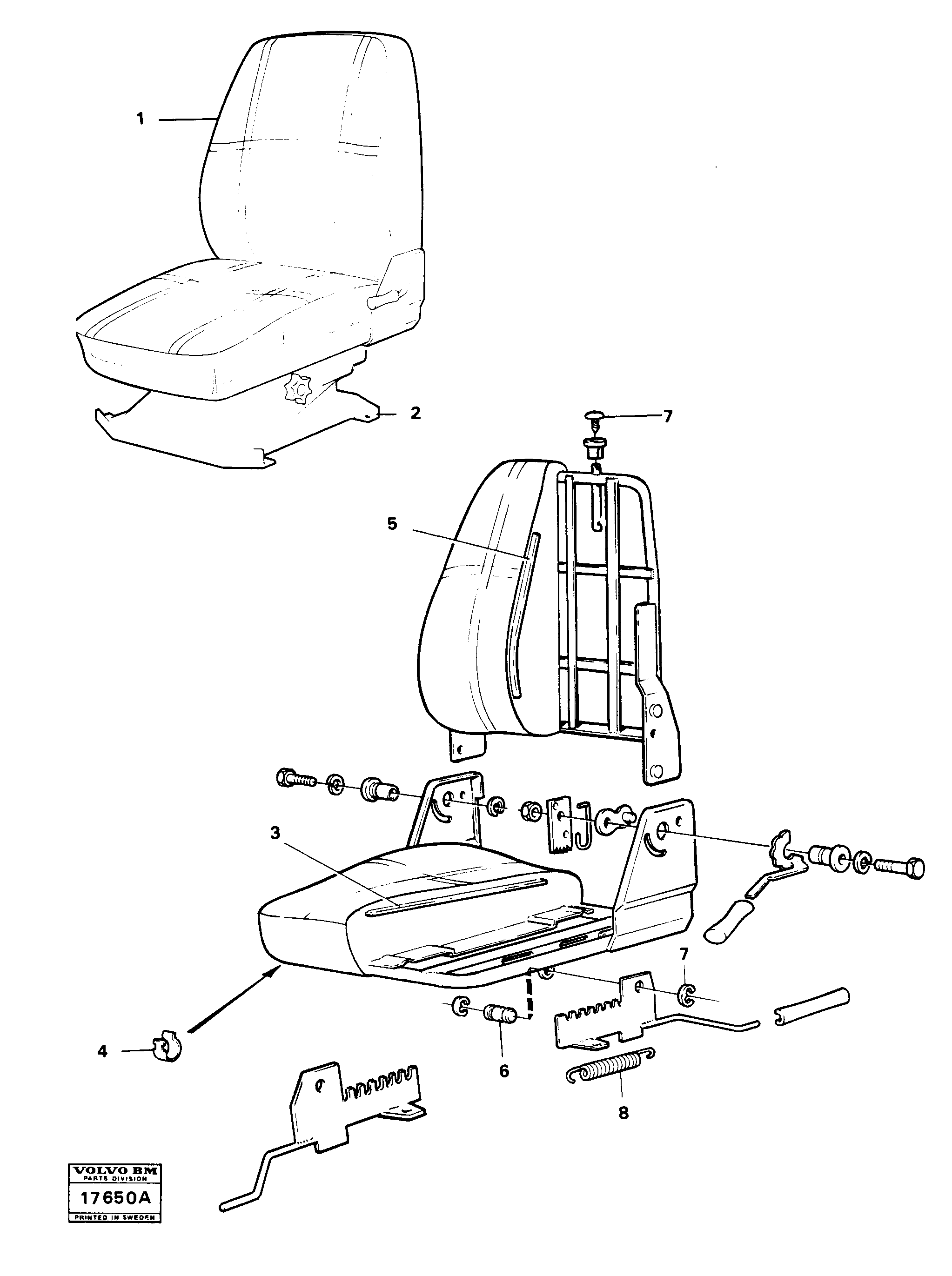 Схема запчастей Volvo 4300B 4300B - 13801 Operators seat 