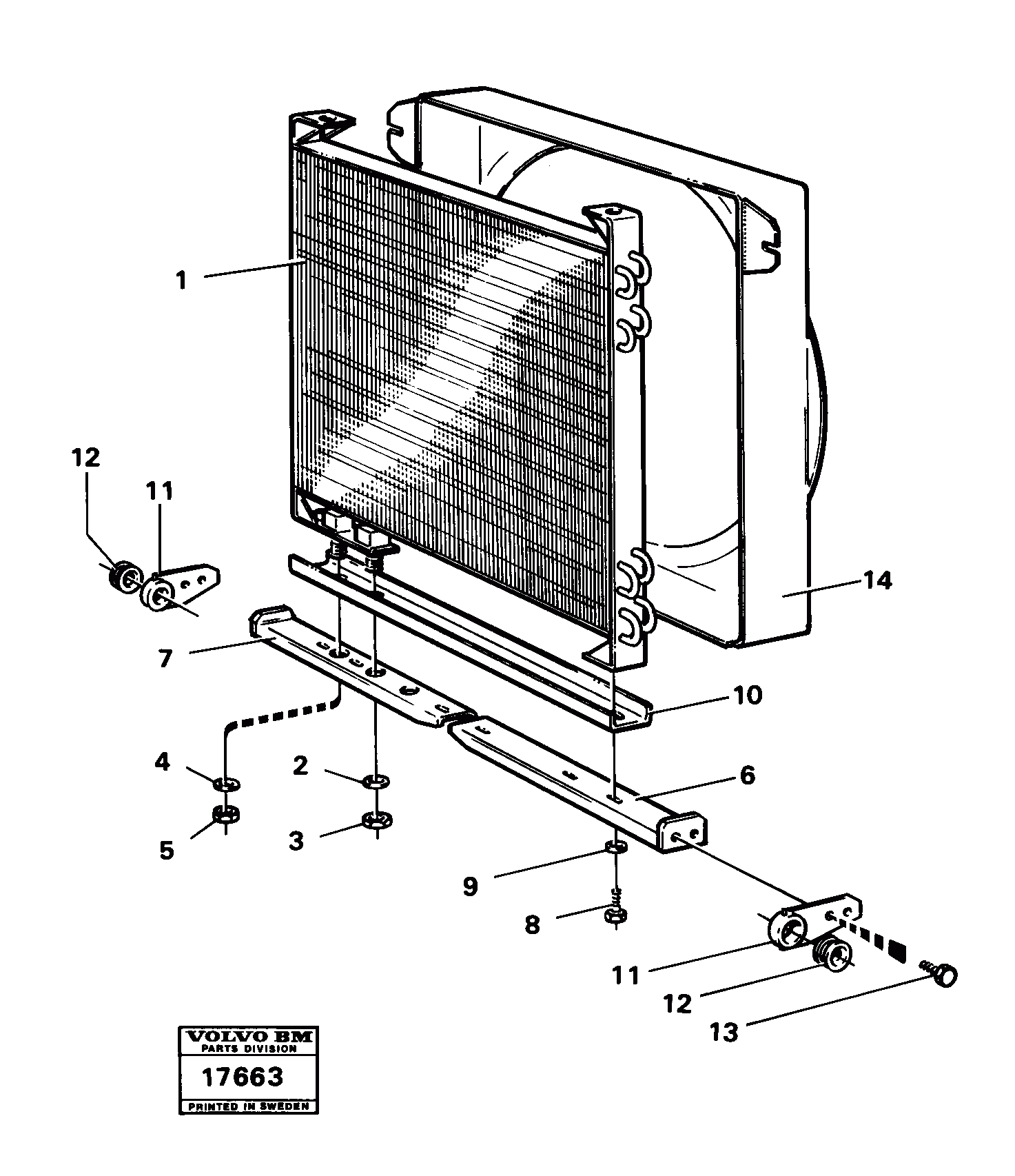 Схема запчастей Volvo 4300B 4300B - 37056 Air-condition, condenser divice 