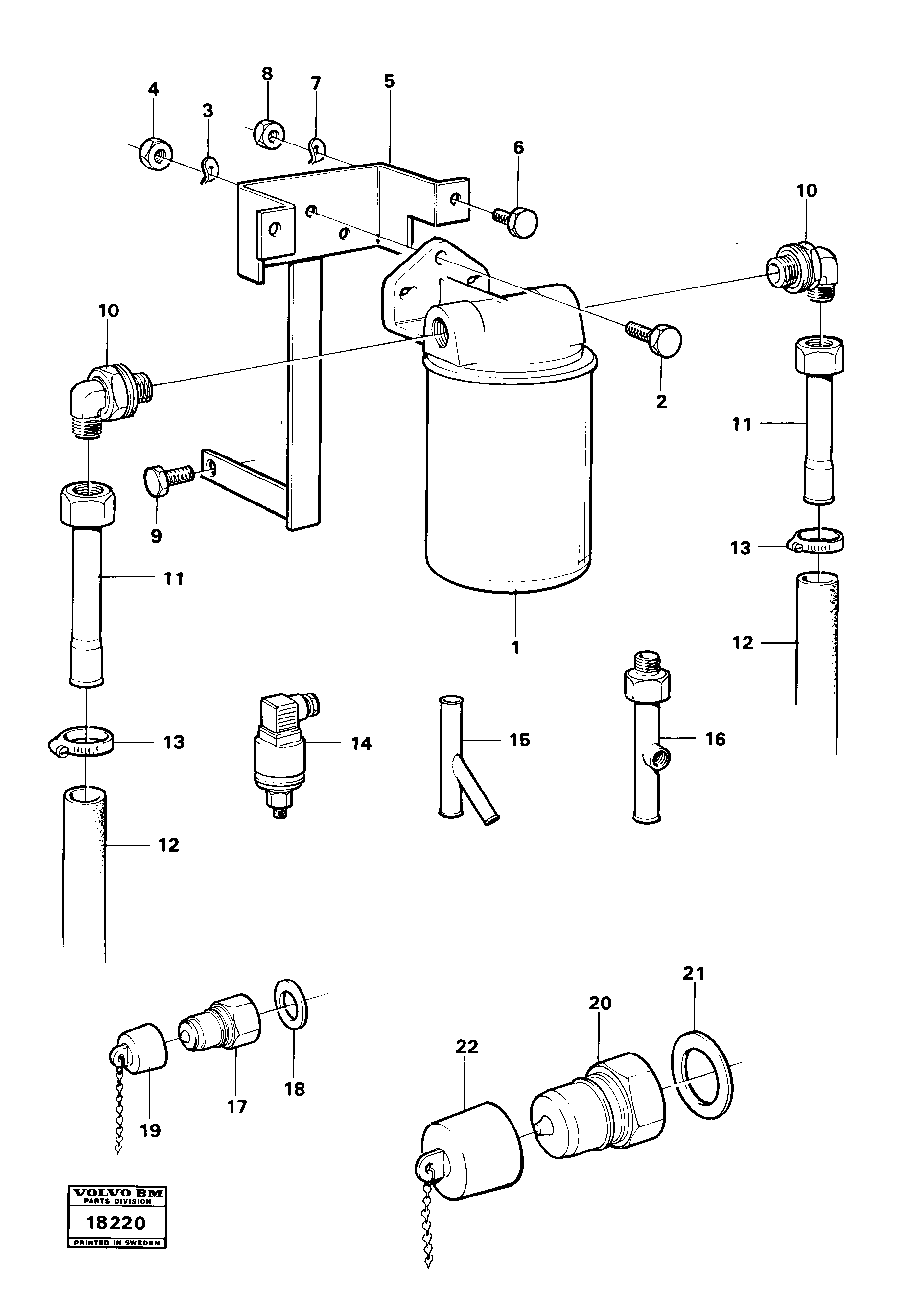 Схема запчастей Volvo 4300B 4300B - 104341 Leak-oil filter 