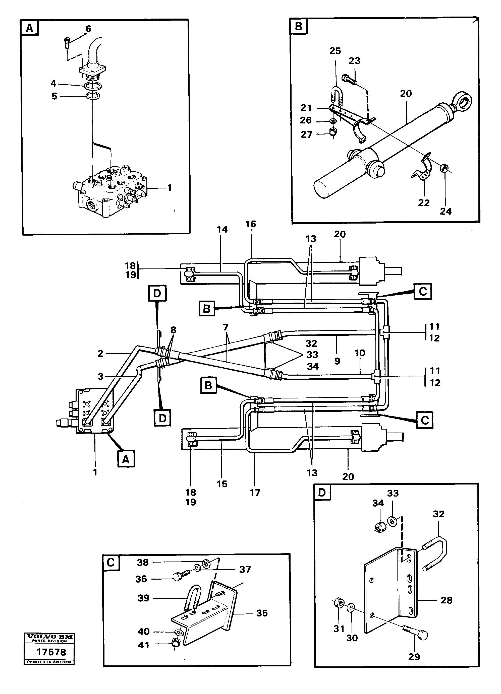 Схема запчастей Volvo 4300B 4300B - 32652 Lifting system 