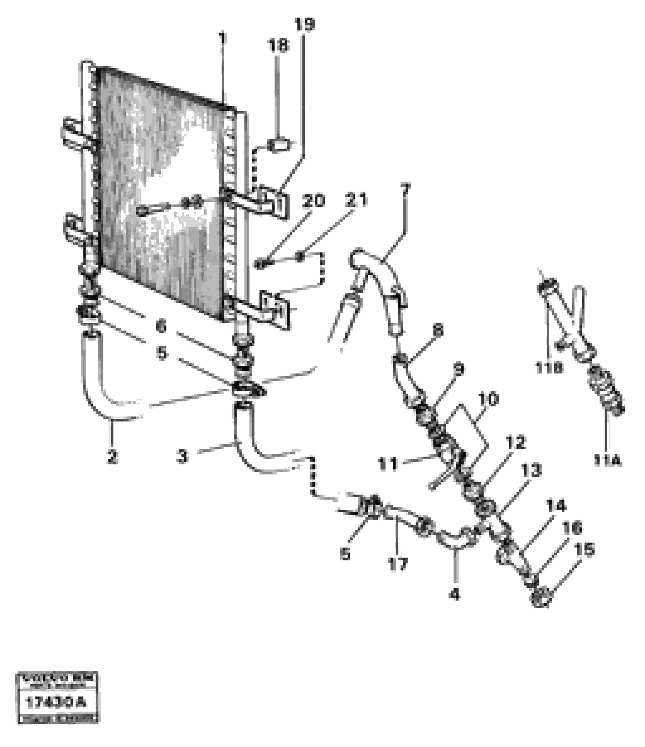 Схема запчастей Volvo 4300B 4300B - 37058 Hydraulic oil-cooler 