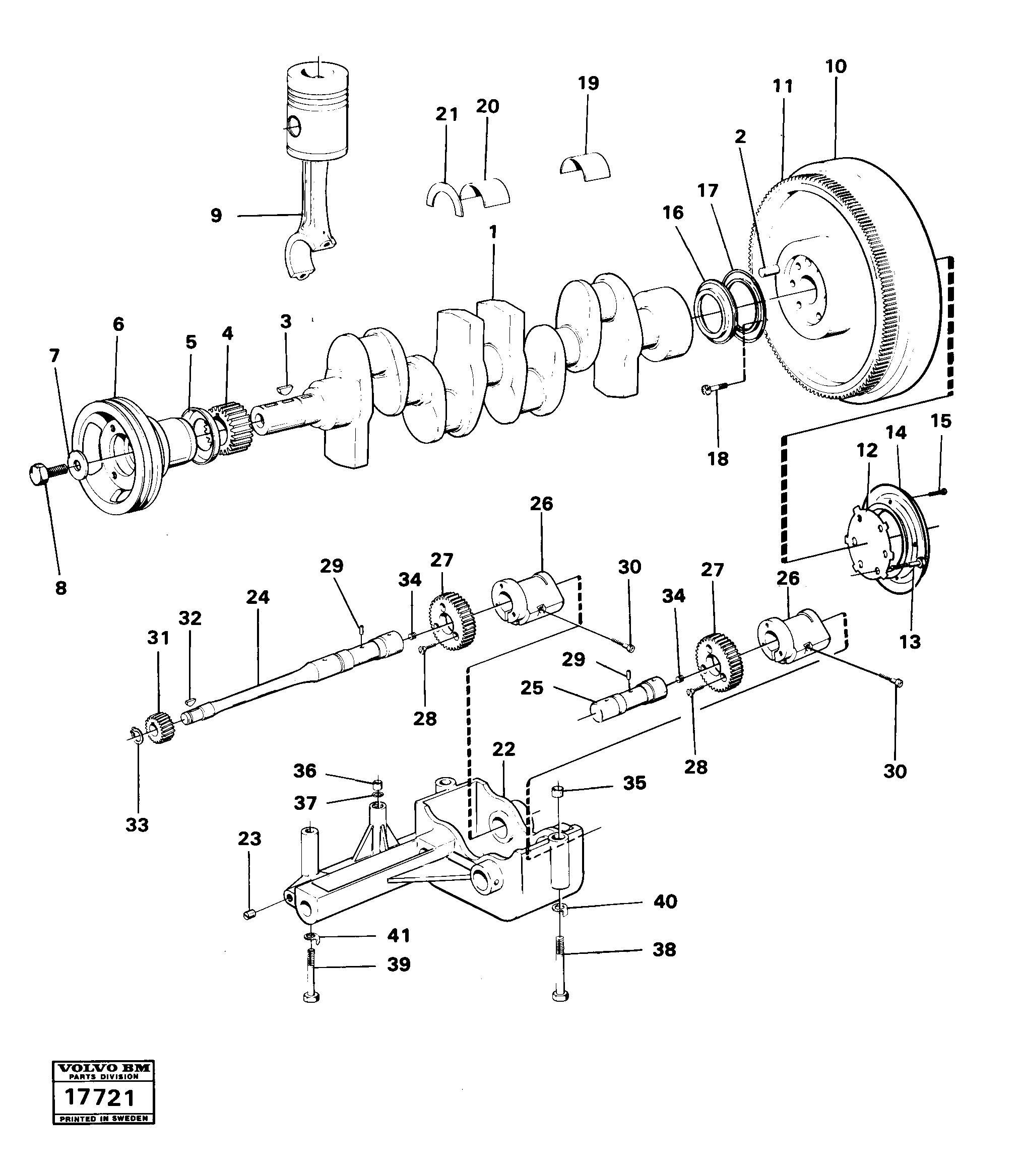 Схема запчастей Volvo 4300B 4300B - 20837 Crankshaft - balancing 