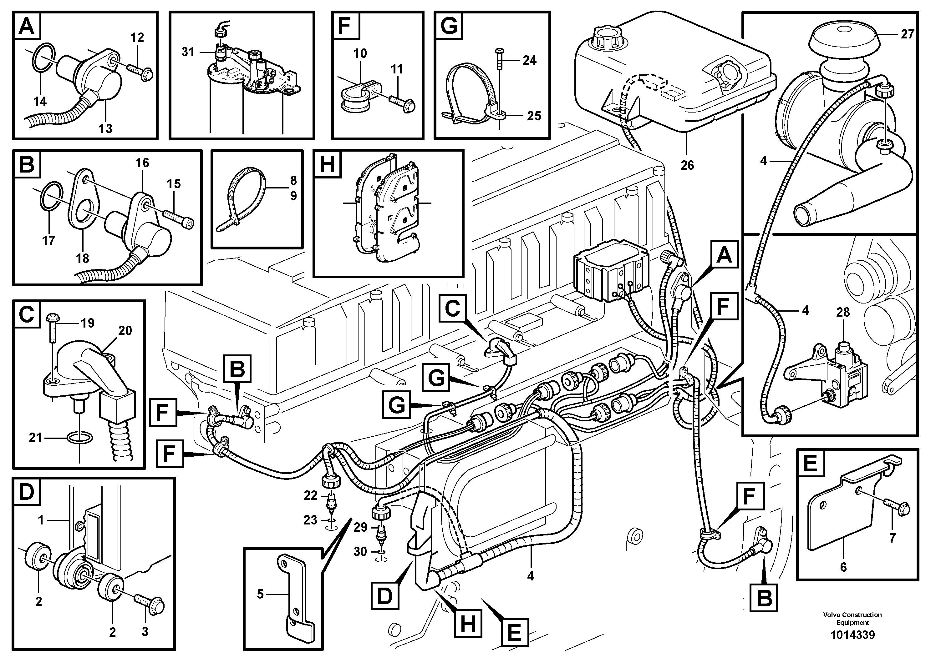 Схема запчастей Volvo T450D - 8092 Cable harness, engine ECU 