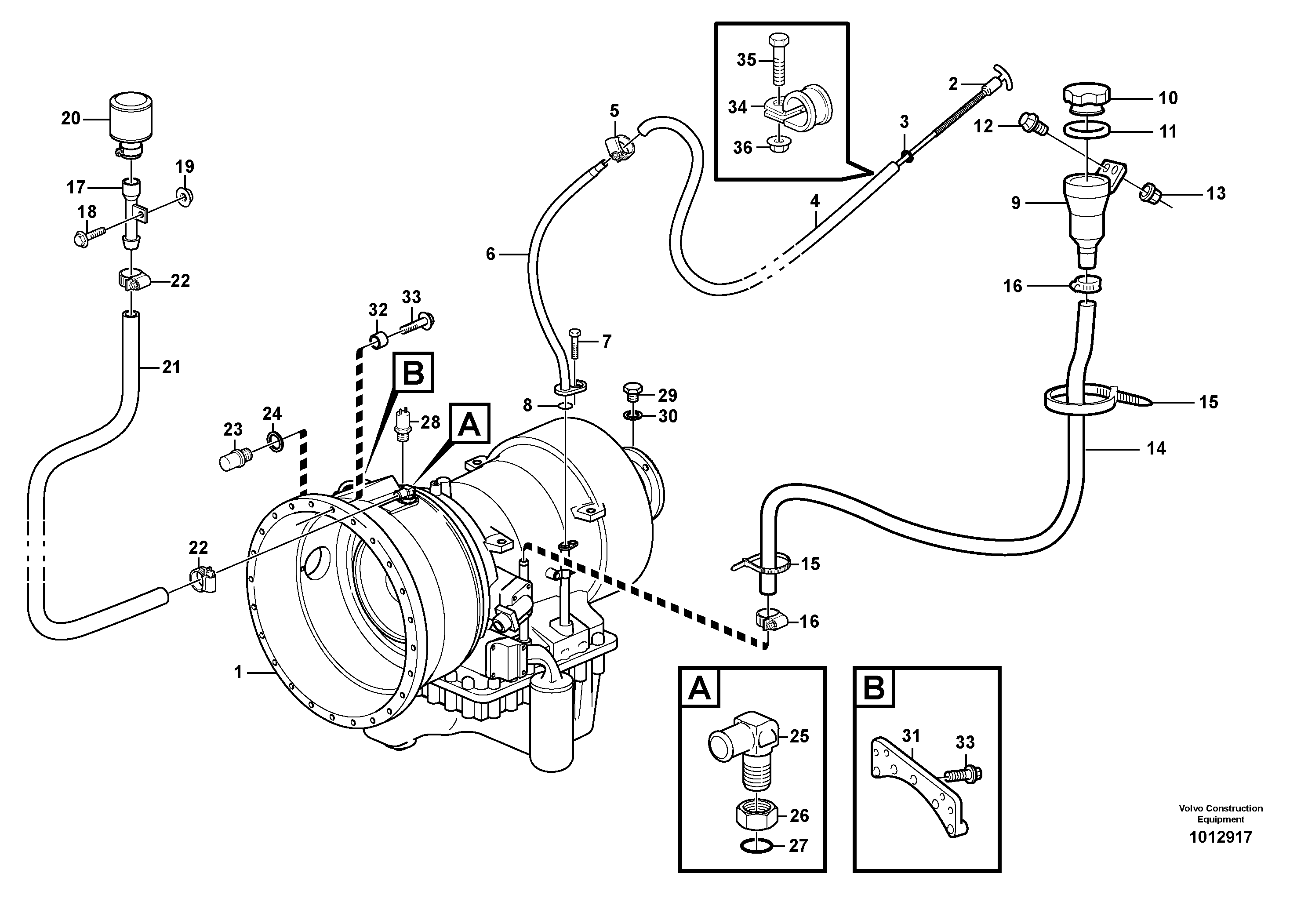 Схема запчастей Volvo T450D - 86706 Power transmission 