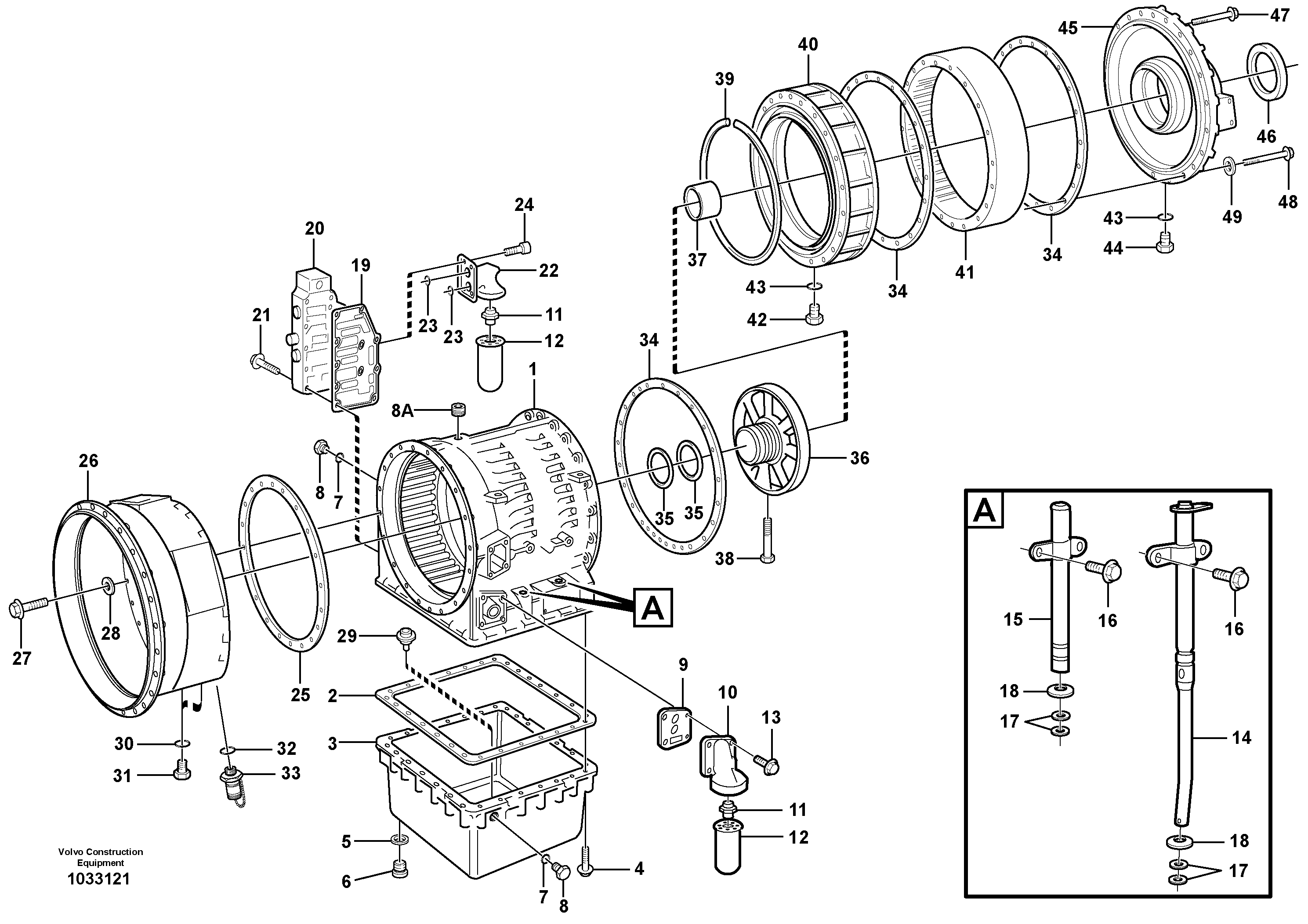 Схема запчастей Volvo T450D - 19116 катрер трансмиссии 