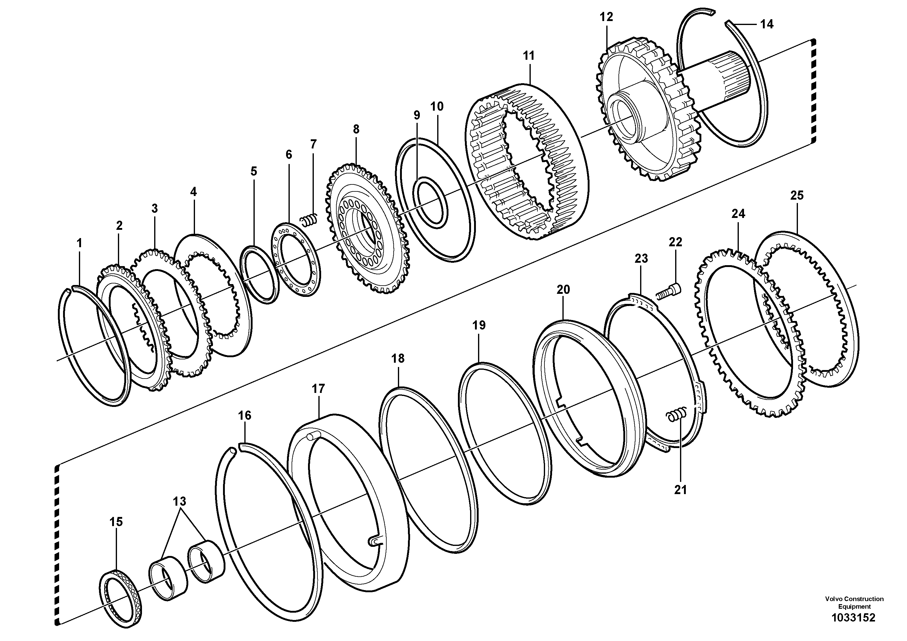 Схема запчастей Volvo T450D - 84278 Clutch and brake 