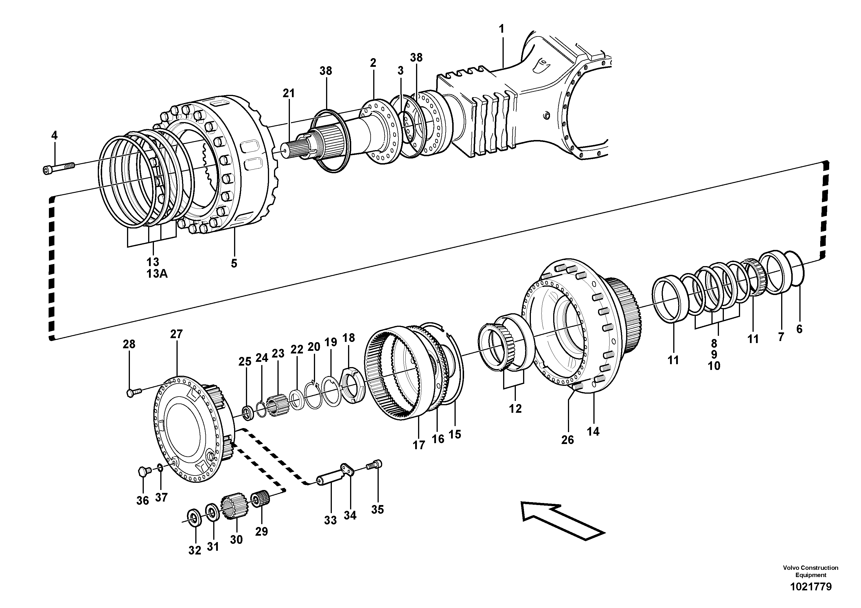 Схема запчастей Volvo T450D - 85326 Hub reduction, motorunit 